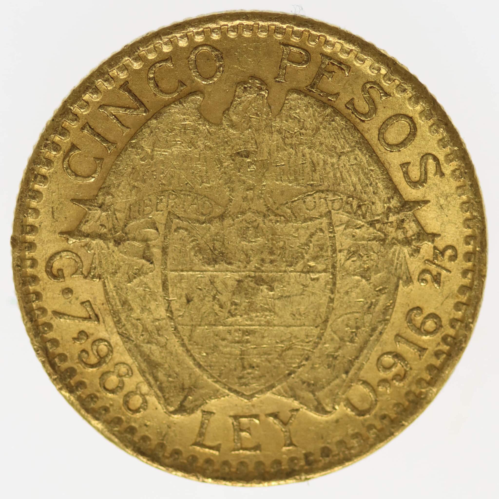 kolumbien - Kolumbien 5 Pesos 1919