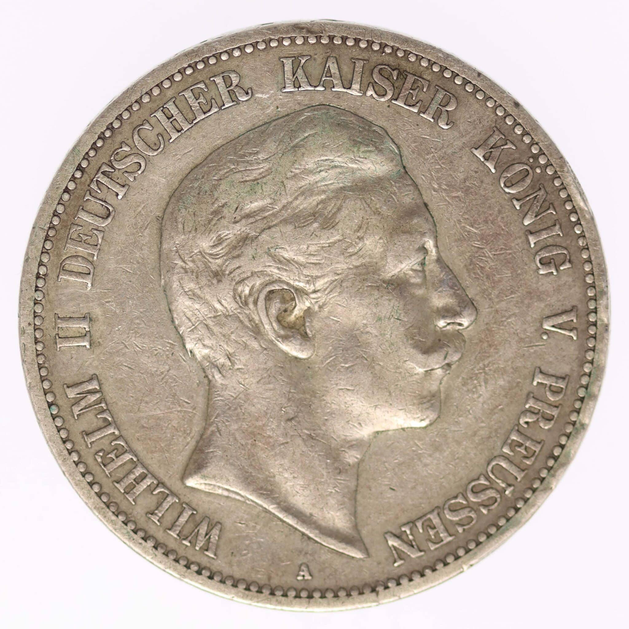 deutsches-kaiserreich-ab-1871-deutsche-silbermuenzen - Preussen Wilhelm II. 5 Mark 1888