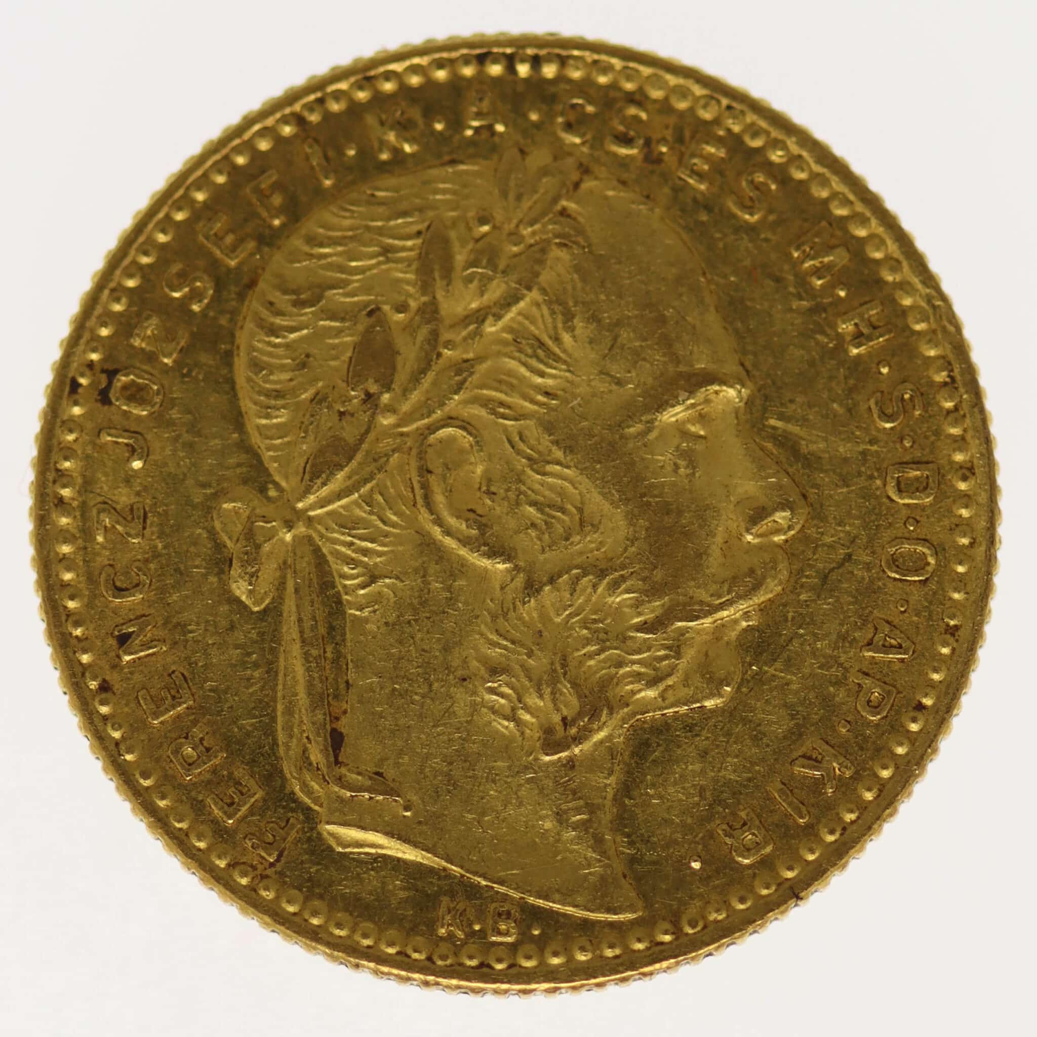 ungarn, oesterreich - Österreich Kaiserreich Franz Joseph I. 8 Forint 1889 KB