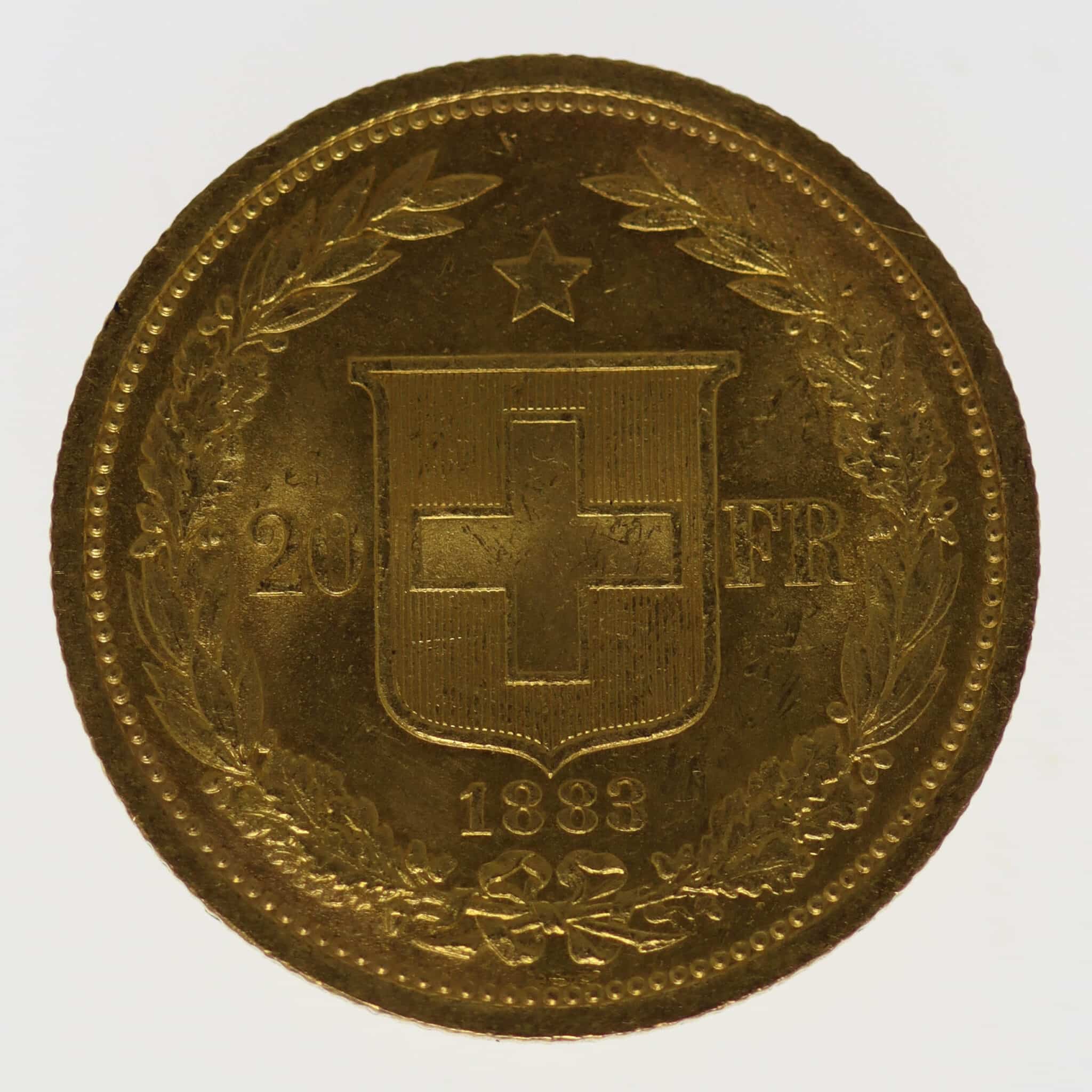 schweiz - Schweiz 20 Franken 1883 Helvetia