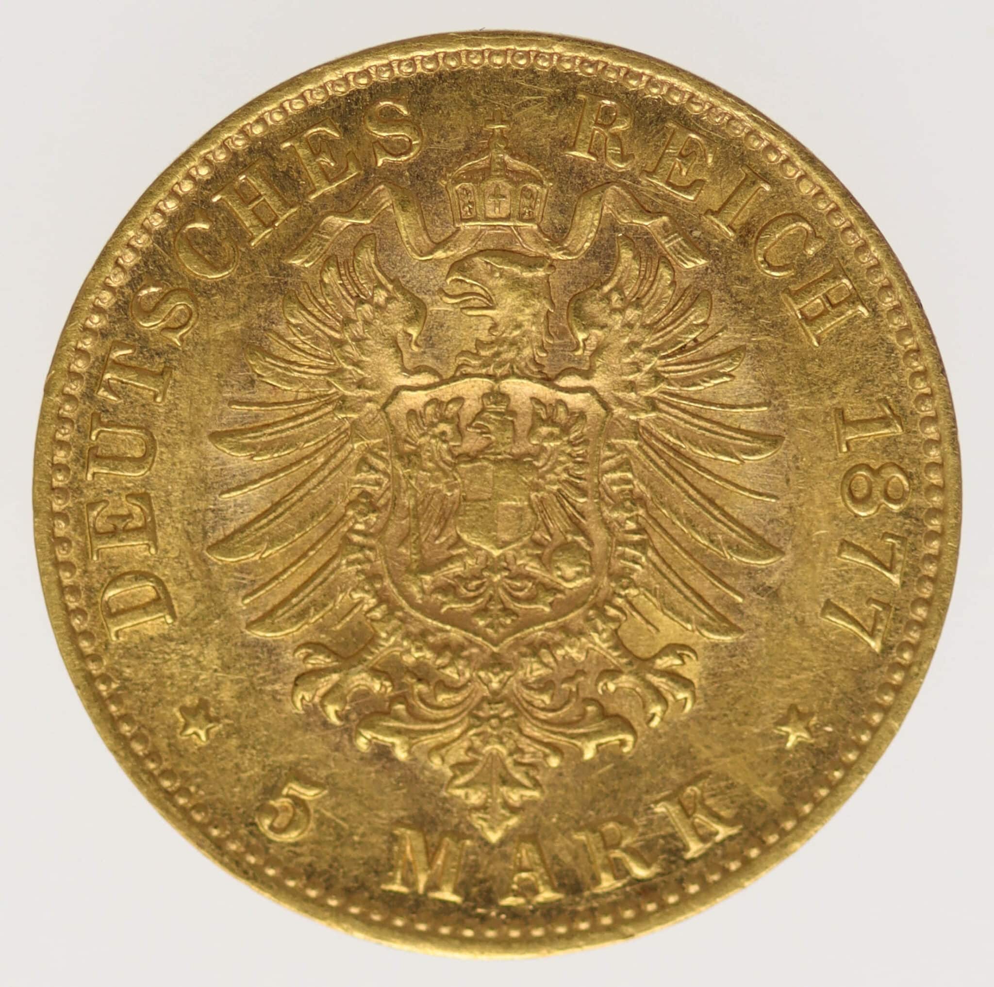 deutsches-kaiserreich-ab-1871 - Bayern Ludwig II. 5 Mark 1877
