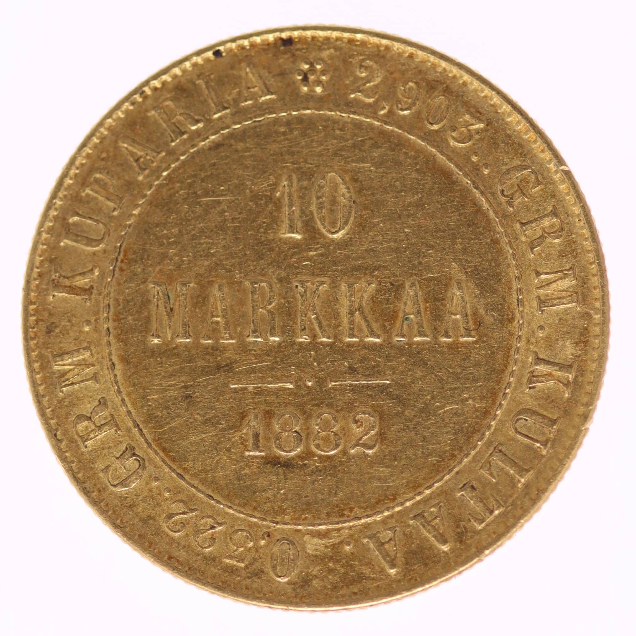 finnland - Finnland Alexander III. 10 Markkaa 1882