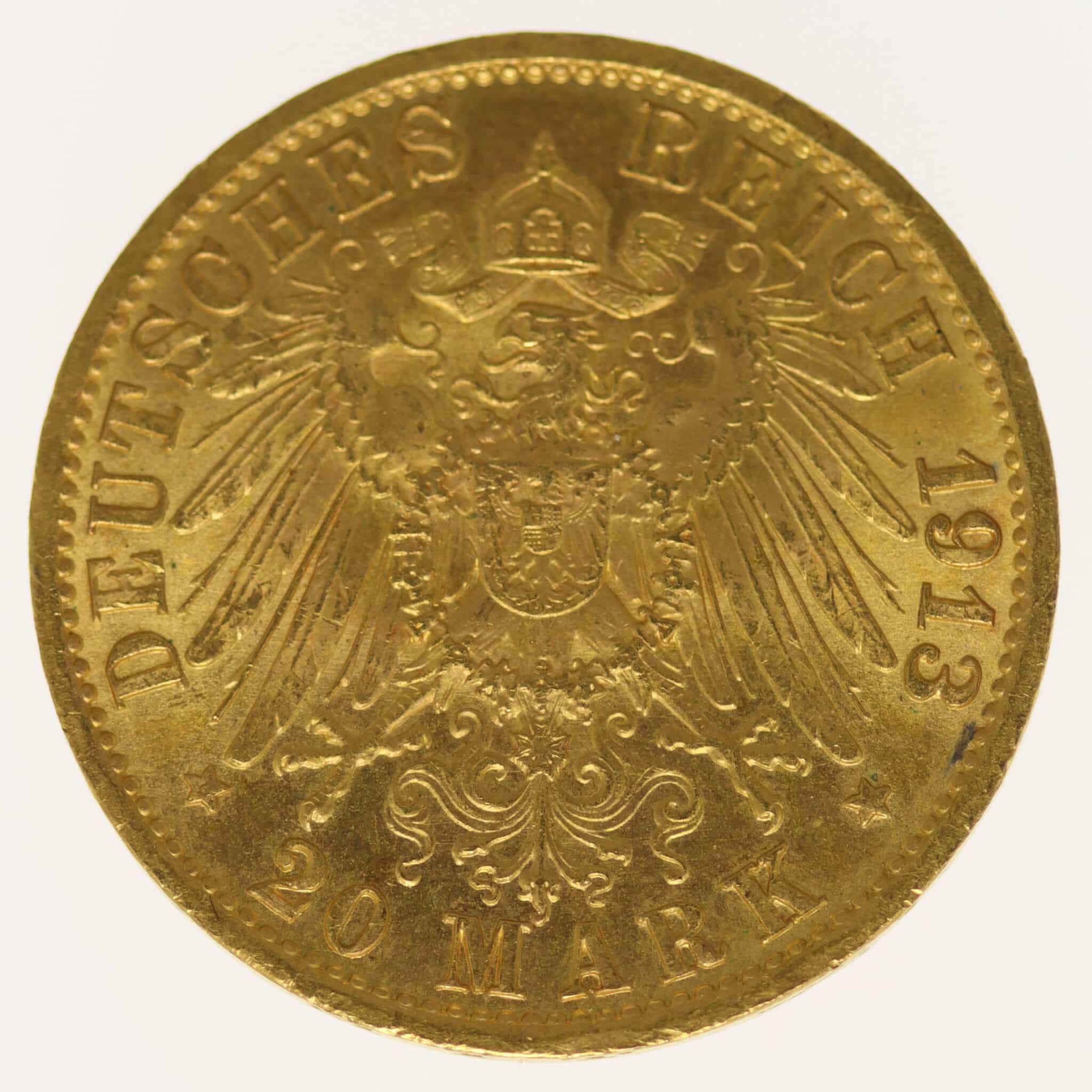 deutsches-kaiserreich-ab-1871 - Preussen Wilhelm II. 20 Mark 1913 A