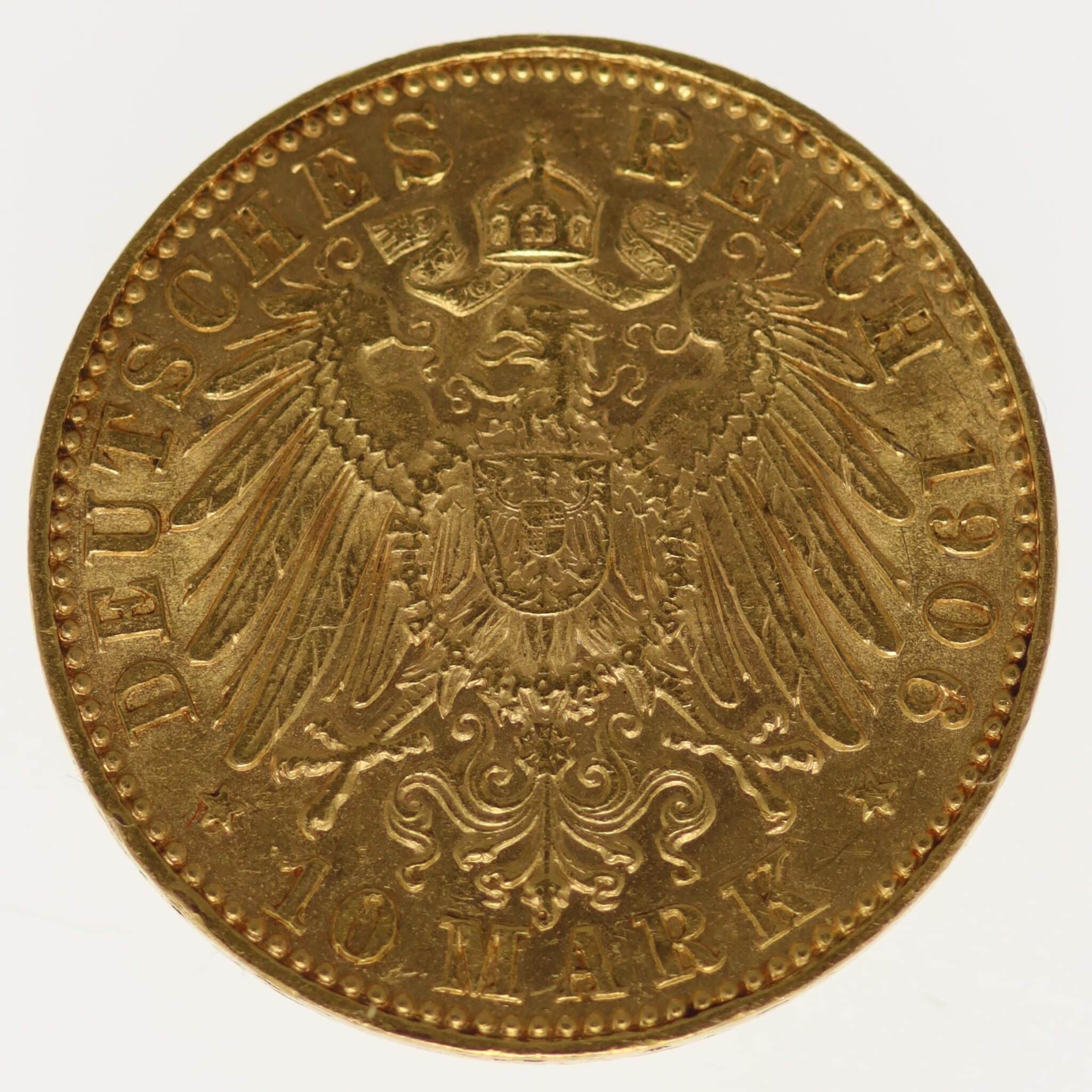 deutsches-kaiserreich-ab-1871 - Sachsen Friedrich August 10 Mark 1906
