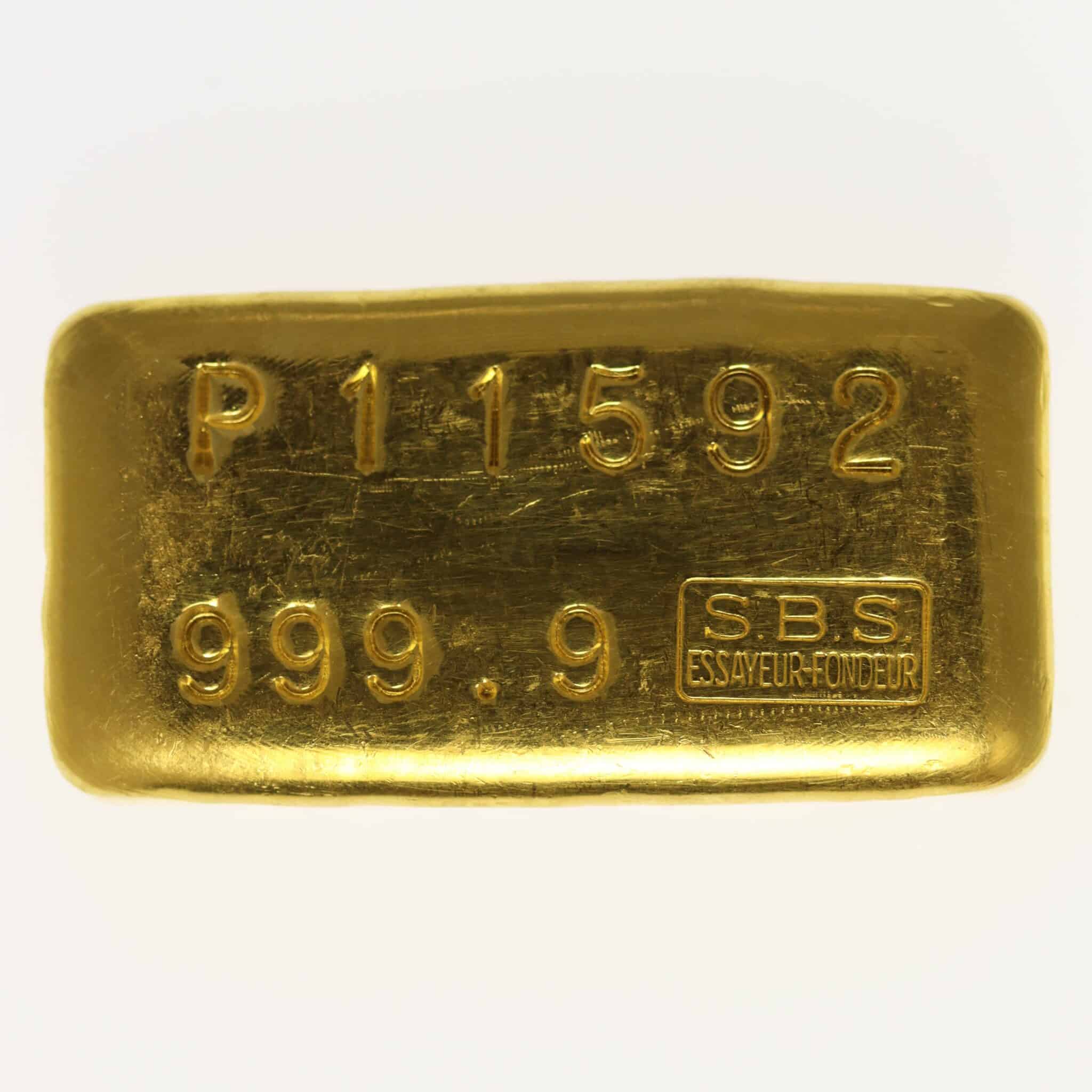 goldbarren - Goldbarren 250 Gramm Schweiz S.B.S. Societe de Banque Suisse