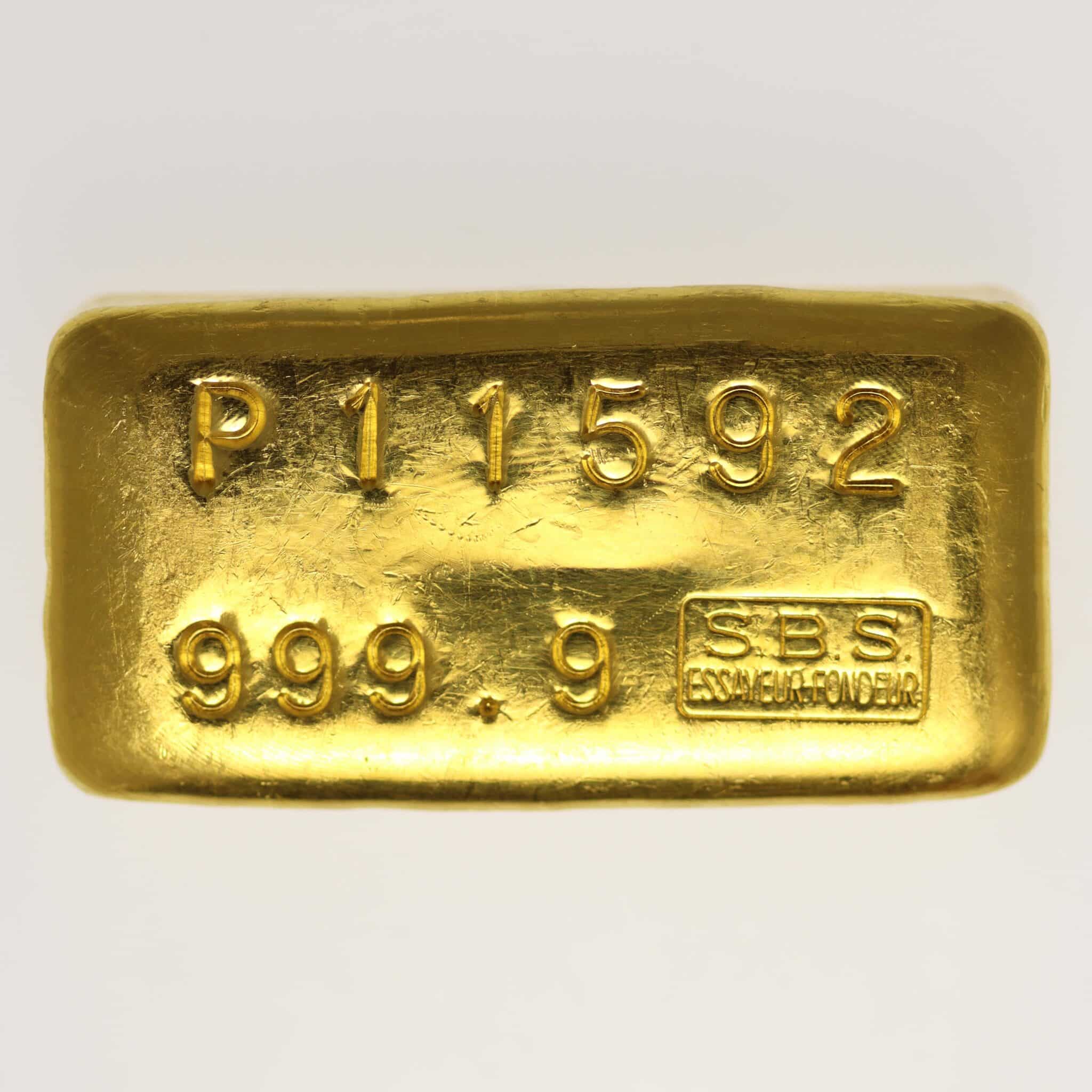 goldbarren - Goldbarren 250 Gramm Schweiz S.B.S. Societe de Banque Suisse
