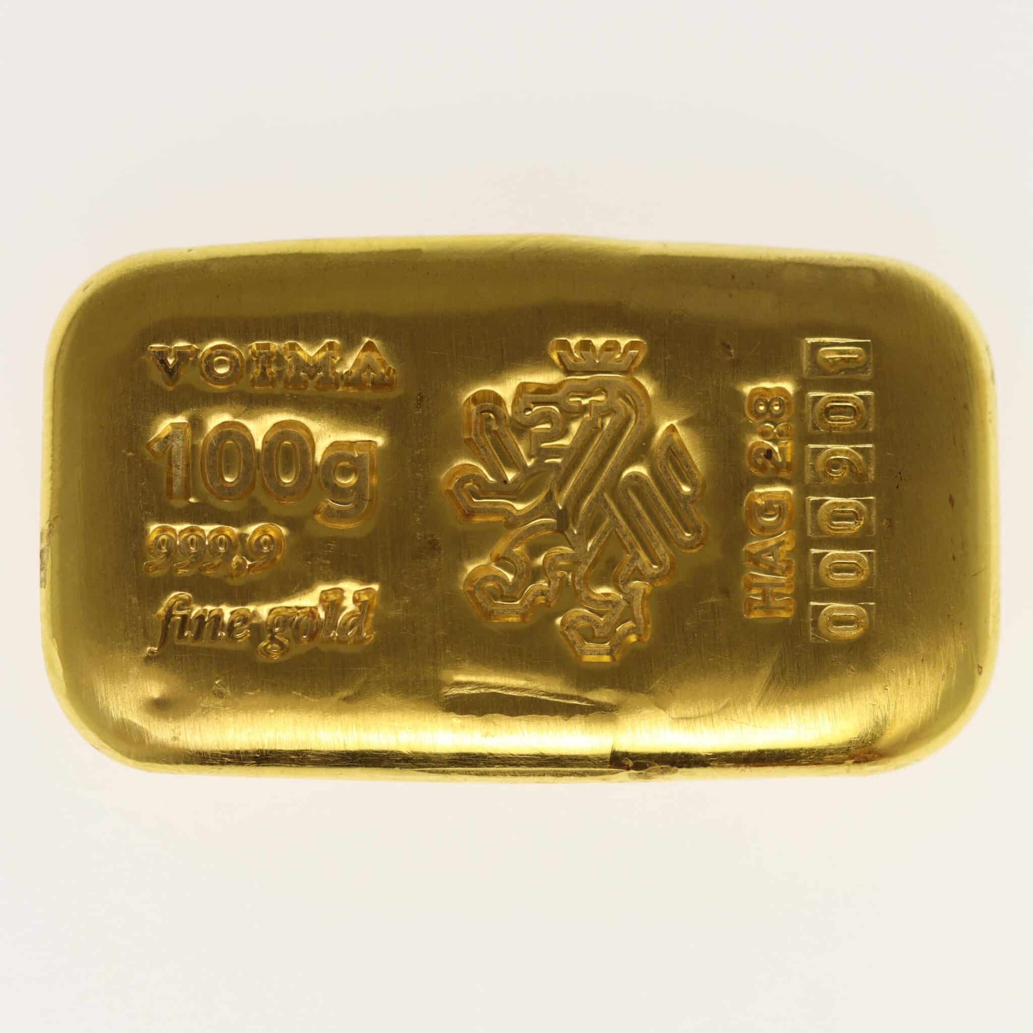goldbarren - Goldbarren 100 Gramm VOIMA