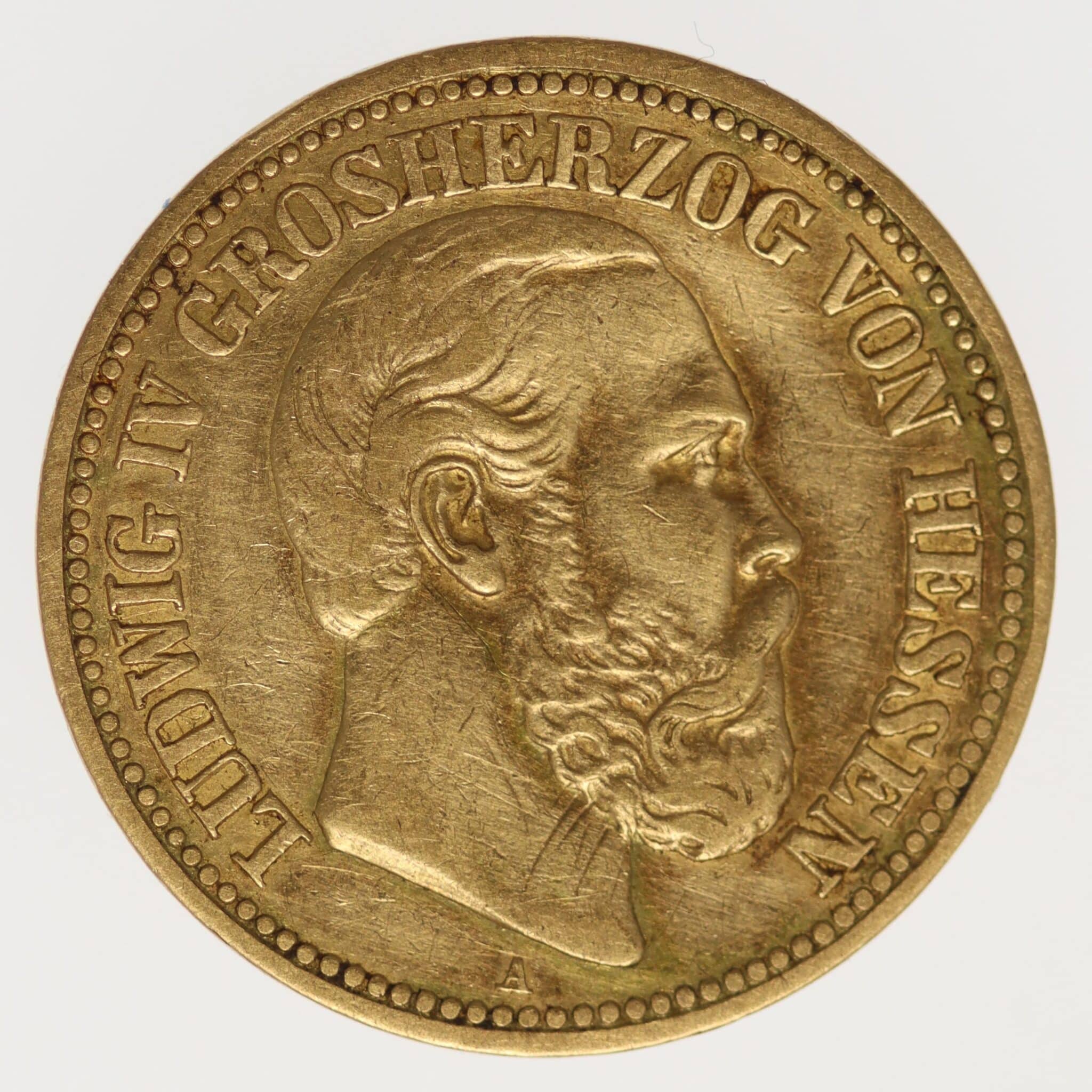 deutsches-kaiserreich-ab-1871 - Hessen Ludwig IV. 10 Mark 1890