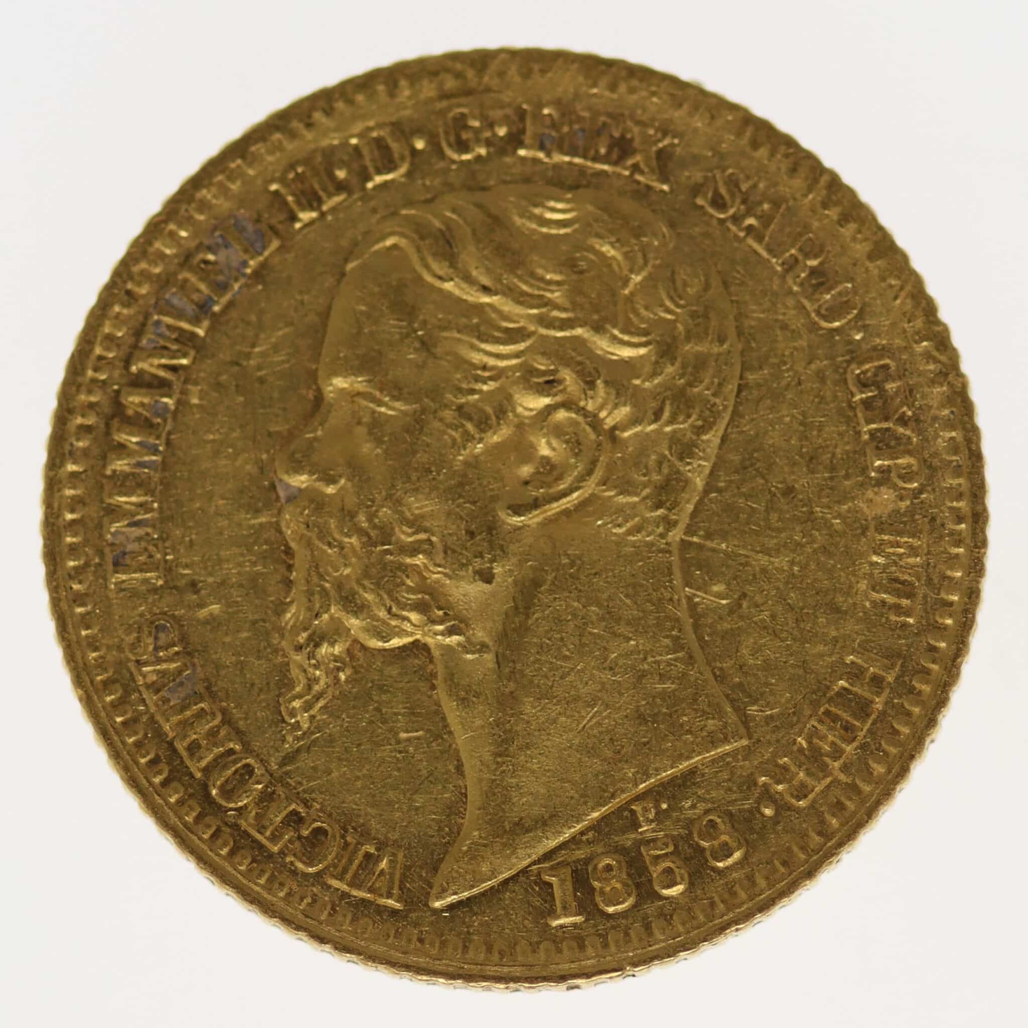 italien - Italien Sardinien Vittorio Emanuele II. 20 Lire 1858