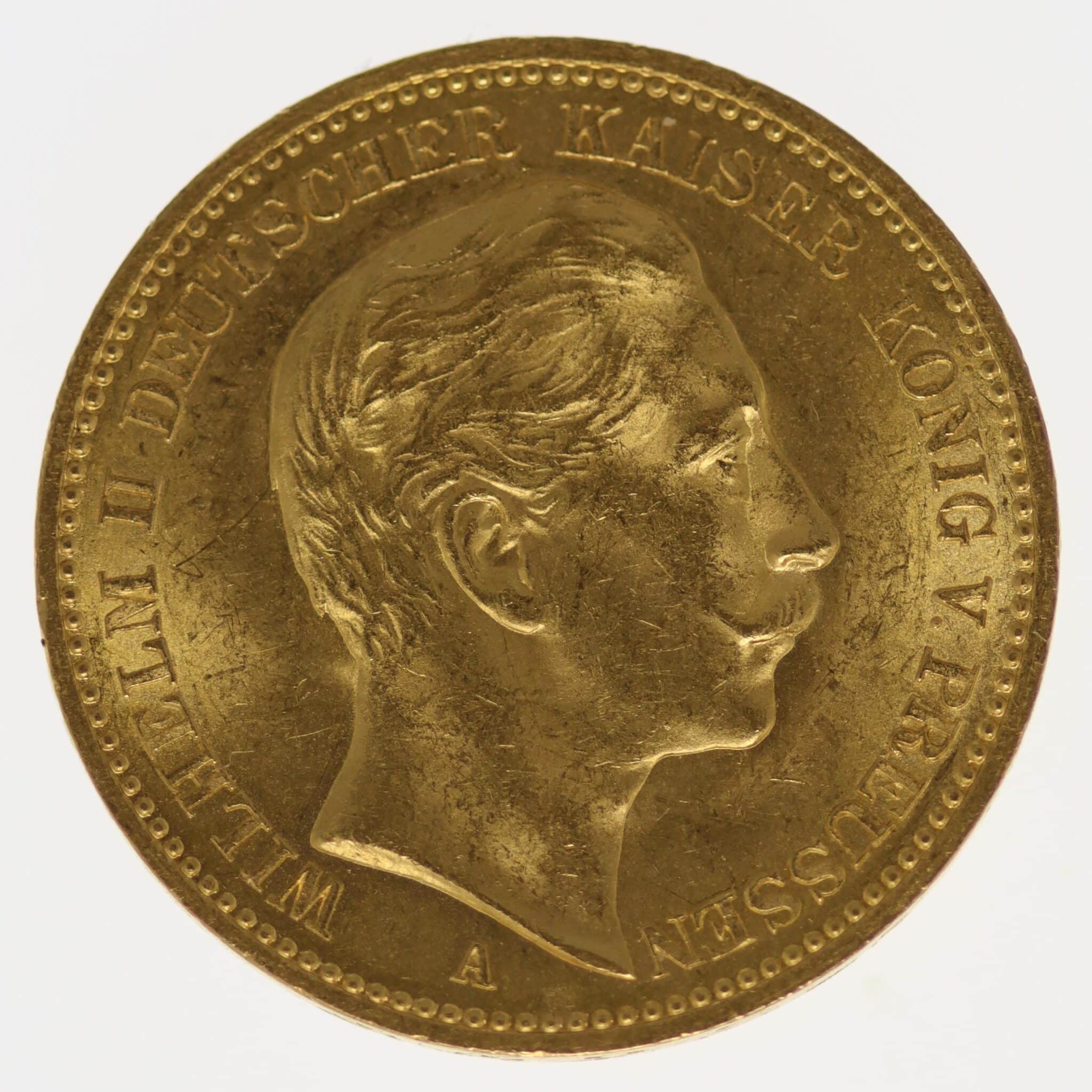 deutsches-kaiserreich-ab-1871 - Preussen Wilhelm II. 20 Mark 1889 A