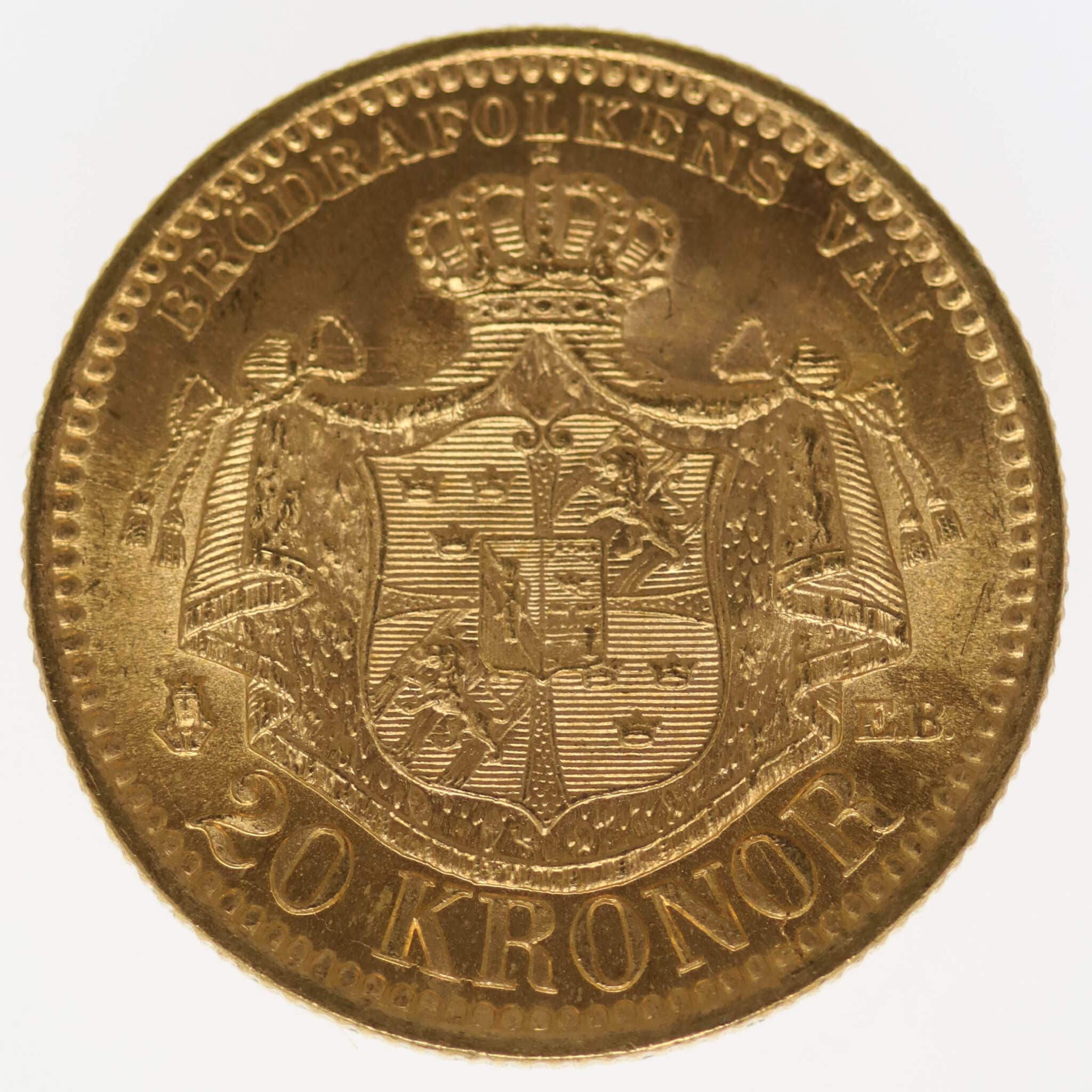 schweden - Schweden Oskar II. 20 Kronen 1889 E.B.