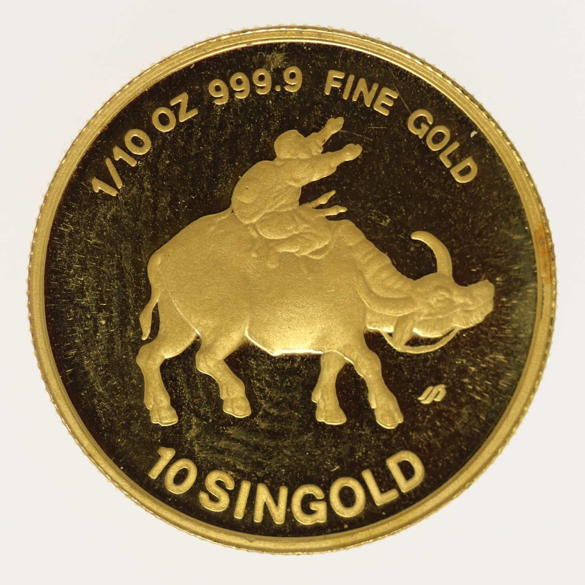 singapur - Singapur 10 Singold 1985 1/10 OZ
