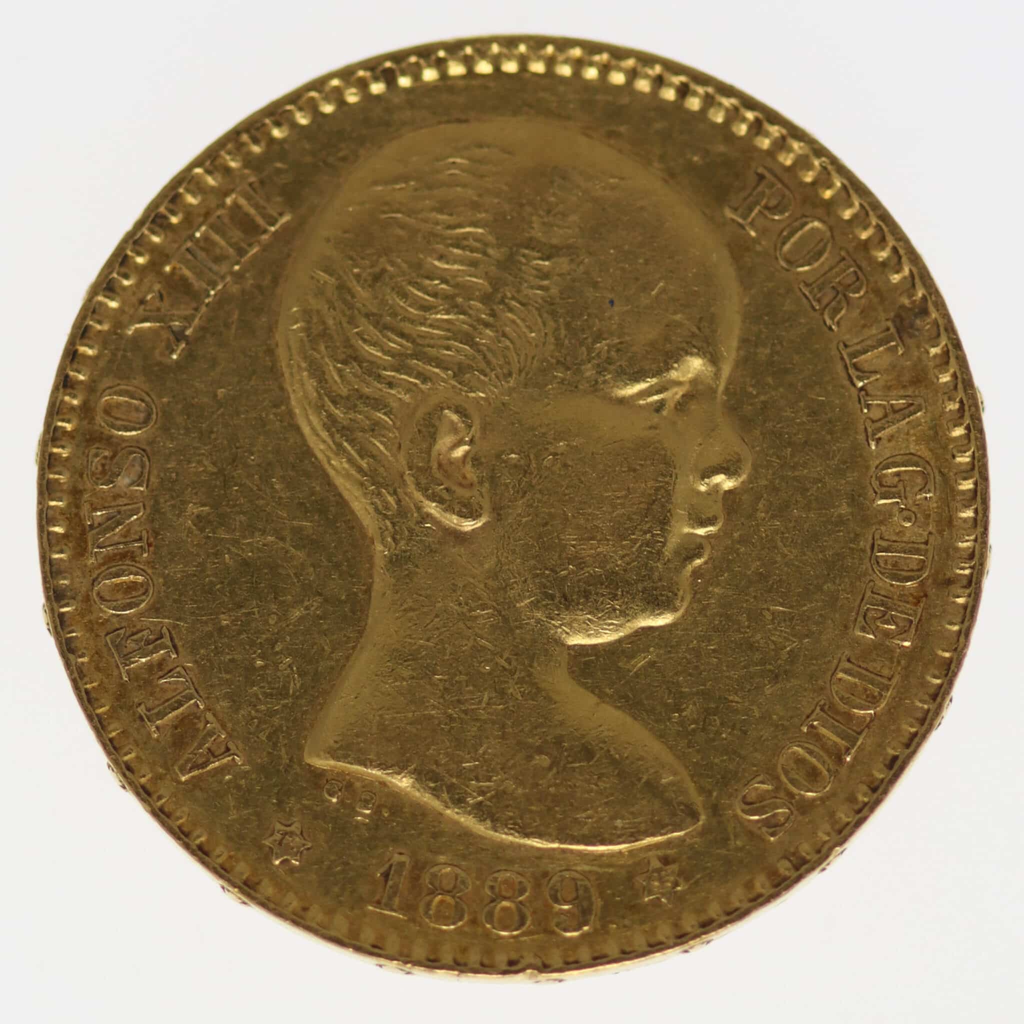 spanien - Spanien Alfonso XIII. 20 Pesetas 1889 / 18-89