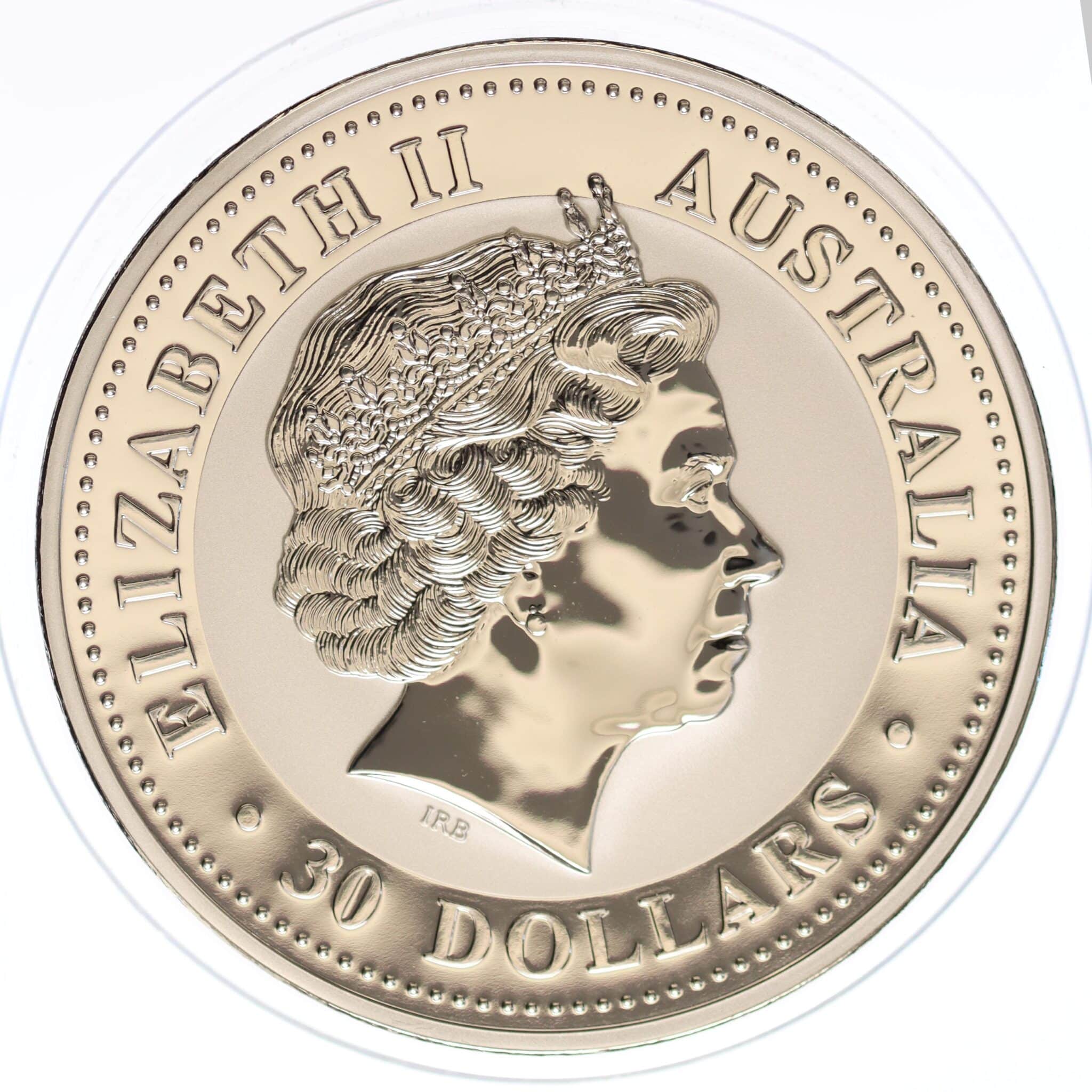 australien-silbermuenzen-uebrige-welt - Australien Elisabeth II. 30 Dollars 2000 Lunar I. Dragon