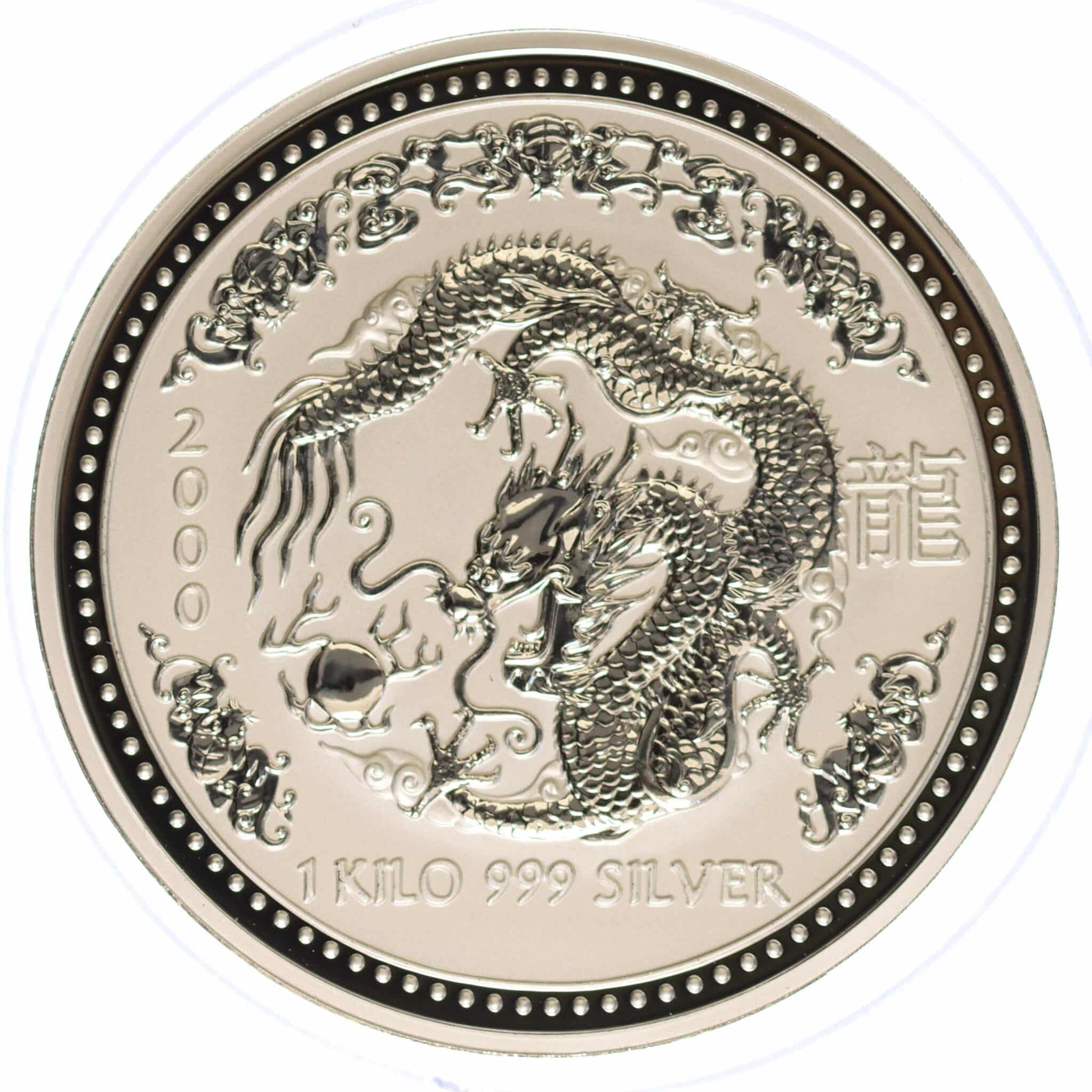 australien-silbermuenzen-uebrige-welt - Australien Elisabeth II. 30 Dollars 2000 Lunar I. Dragon