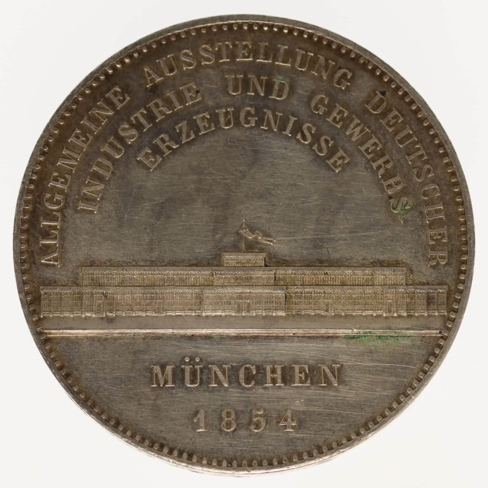 altdeutschland-deutsche-silbermuenzen - Bayern Maximilian II. Doppeltaler 1854