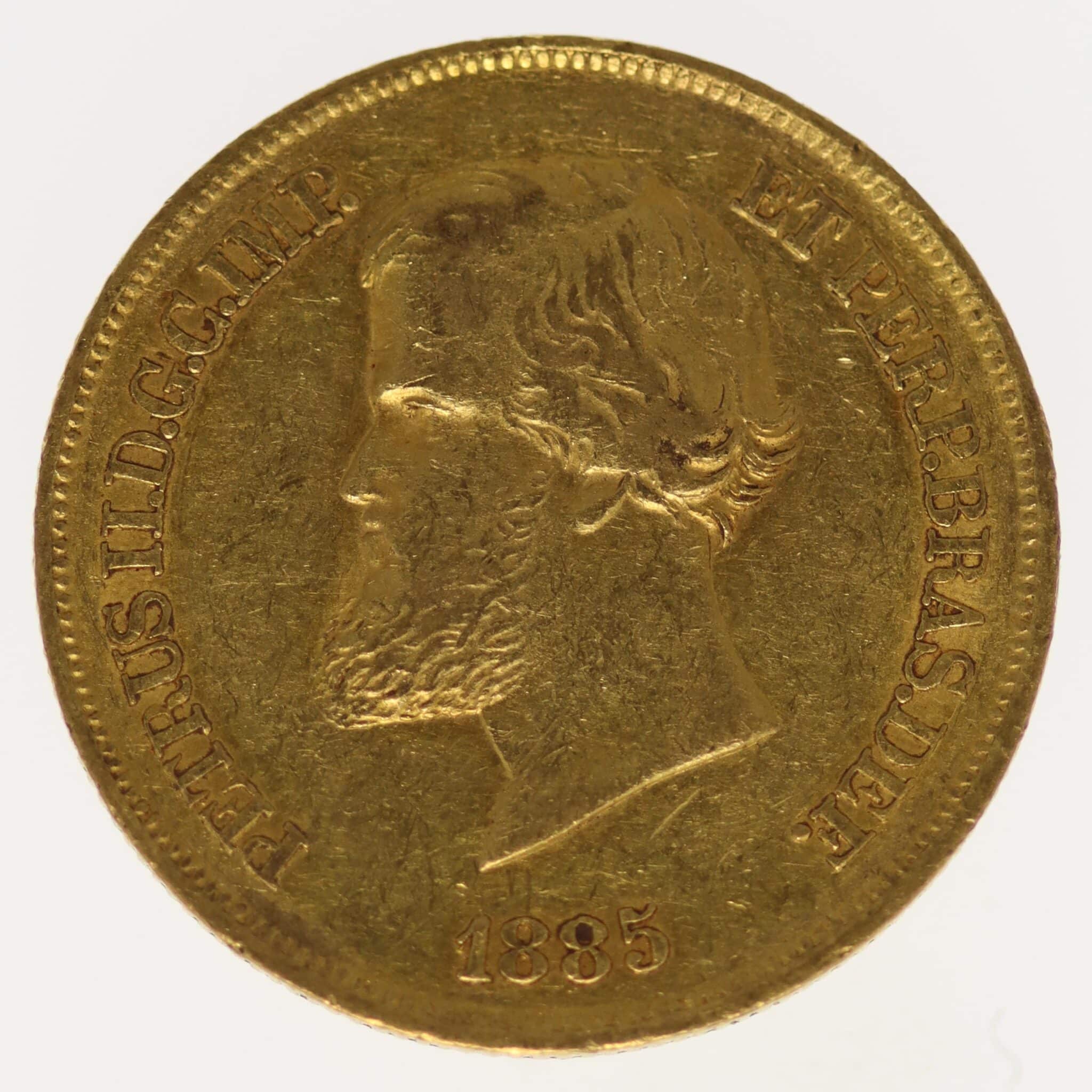 brasilien - Brasilien Pedro II. 10.000 Reis 1885