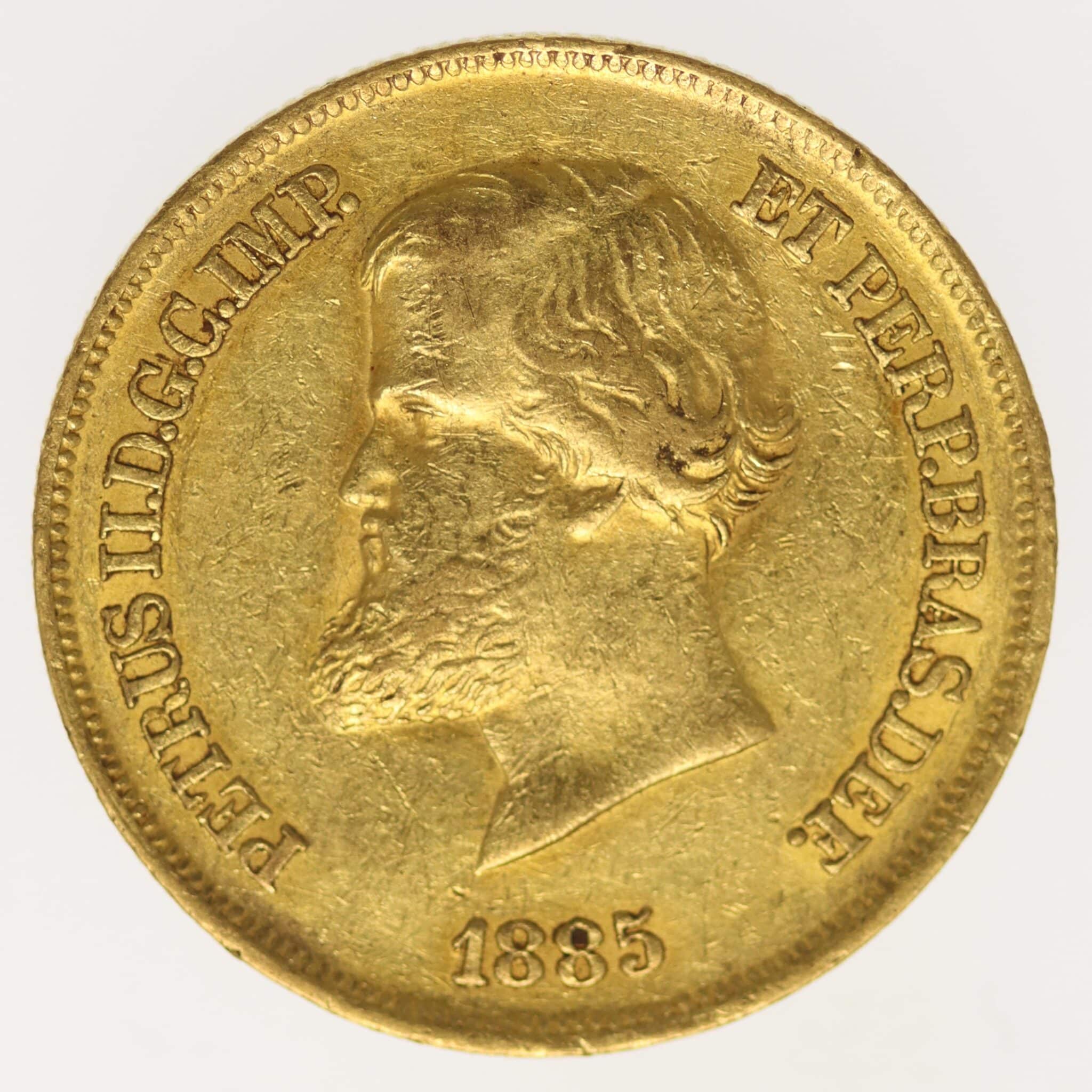 brasilien - Brasilien Pedro II. 10.000 Reis 1885