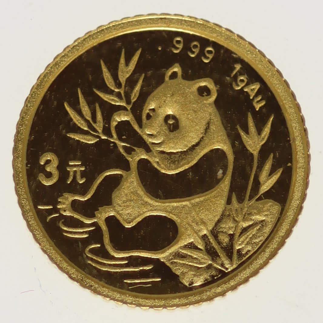 china - China Panda 3 Yuan 1991 1 Gramm