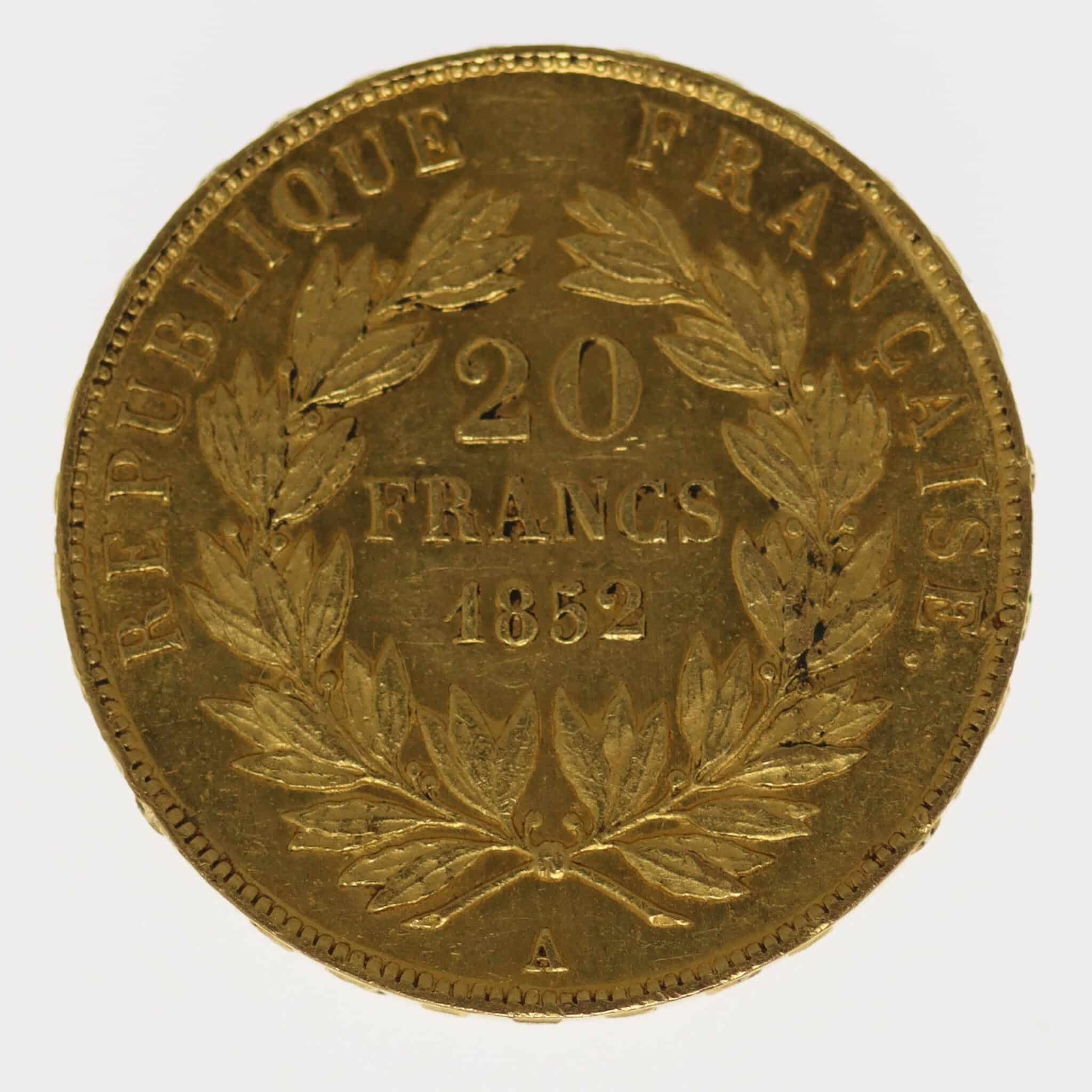 frankreich - Frankreich Napoleon III. 20 Francs 1852 A