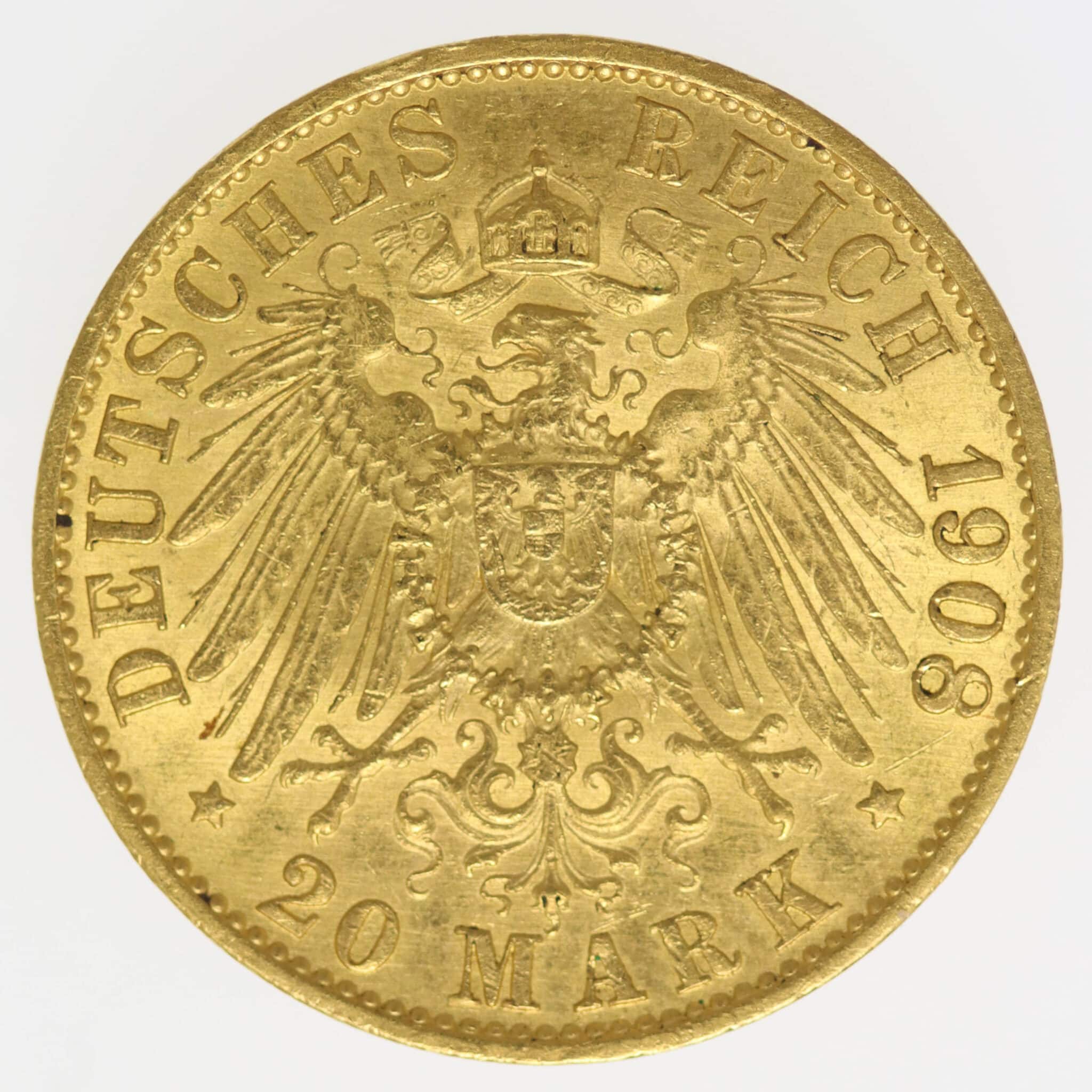 deutsches-kaiserreich-ab-1871 - Hessen Ernst Ludwig 20 Mark 1908