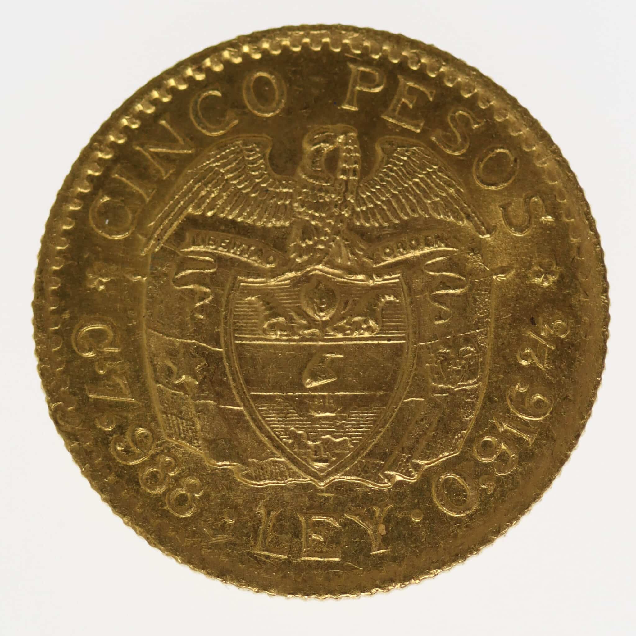 kolumbien - Kolumbien 5 Pesos 1925