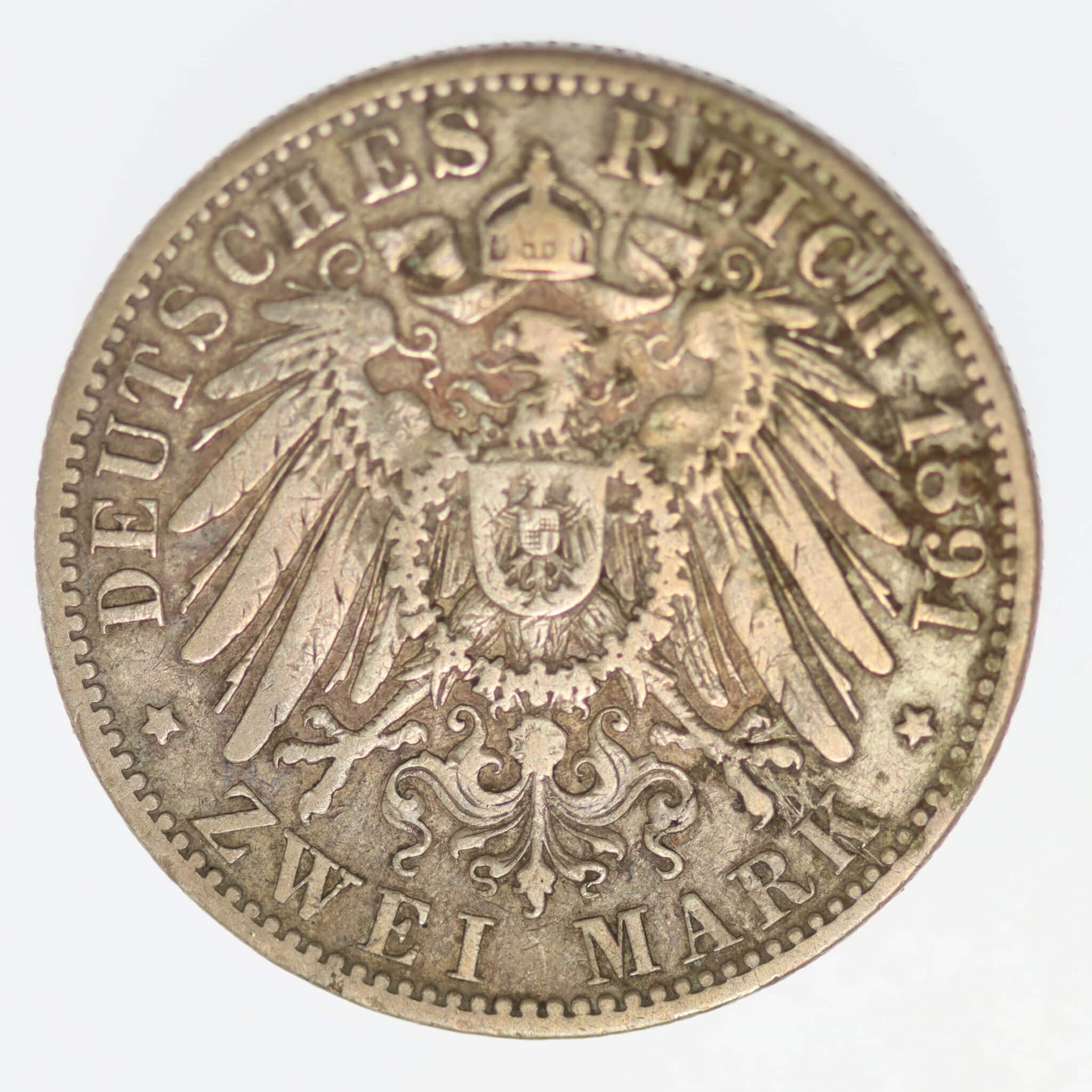 deutsches-kaiserreich-ab-1871-deutsche-silbermuenzen - Oldenburg Nicolaus Friedrich Peter 2 Mark 1891