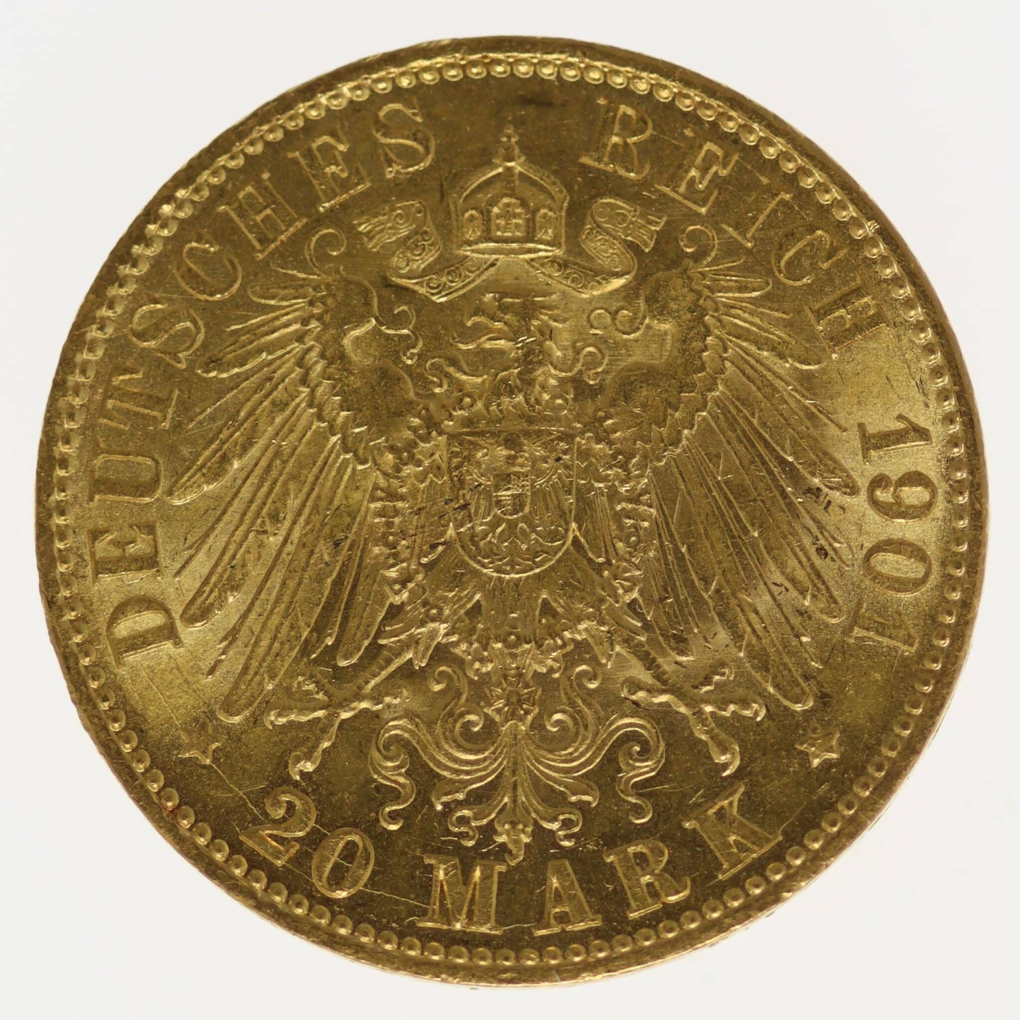 deutsches-kaiserreich-ab-1871 - Preussen Wilhelm II. 20 Mark 1901 A