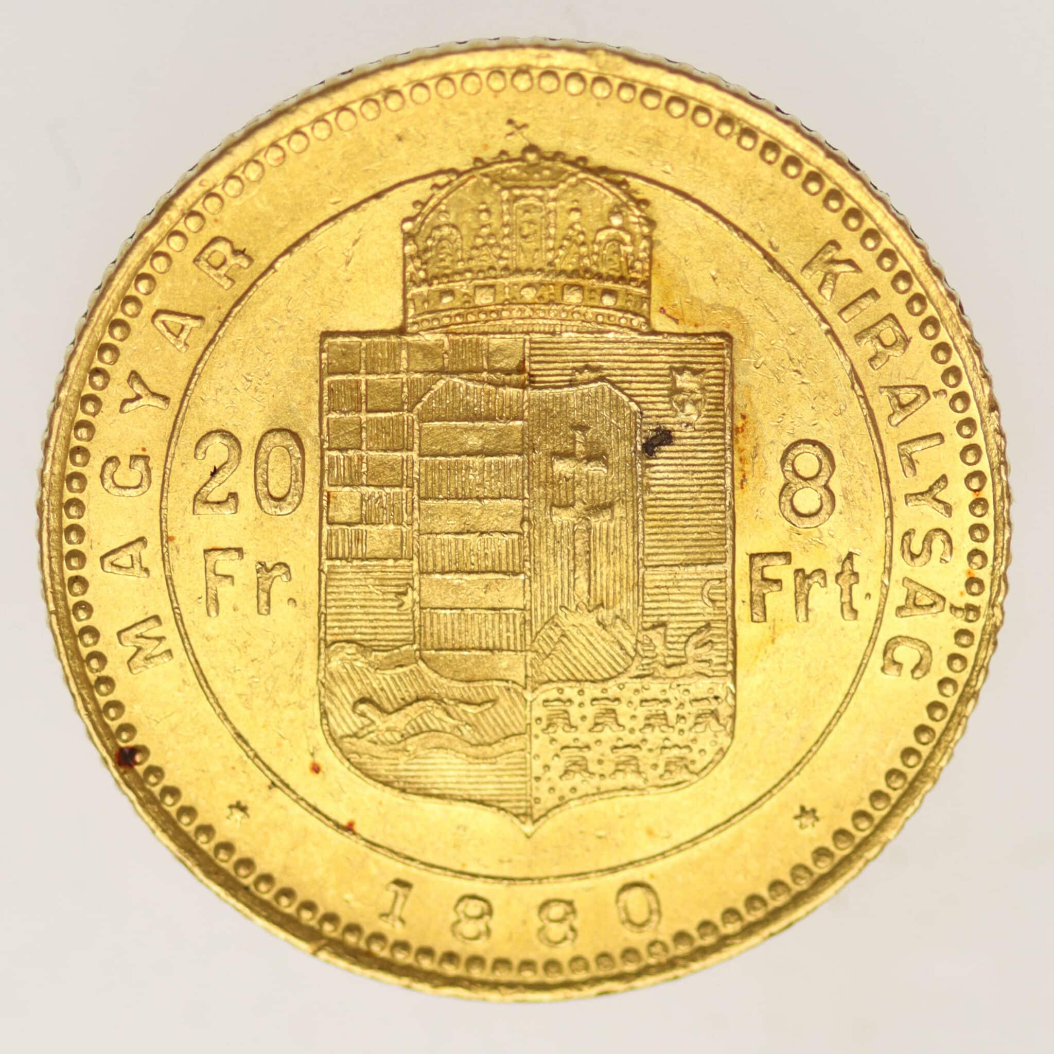 ungarn, oesterreich - Österreich Kaiserreich Franz Joseph I. 8 Forint 1880 KB