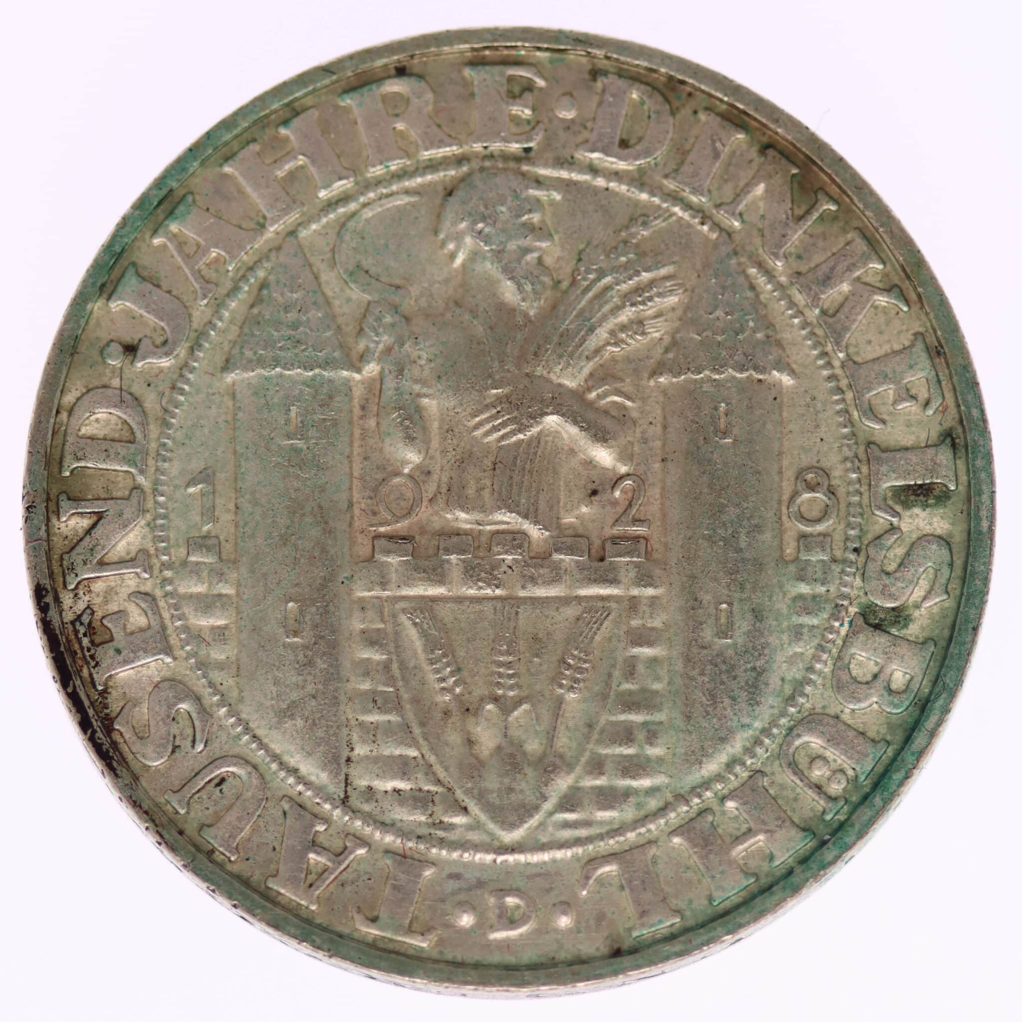 weimarer-republik-deutsche-silbermuenzen - Weimarer Republik 3 Reichsmark 1928 Dinkelsbühl