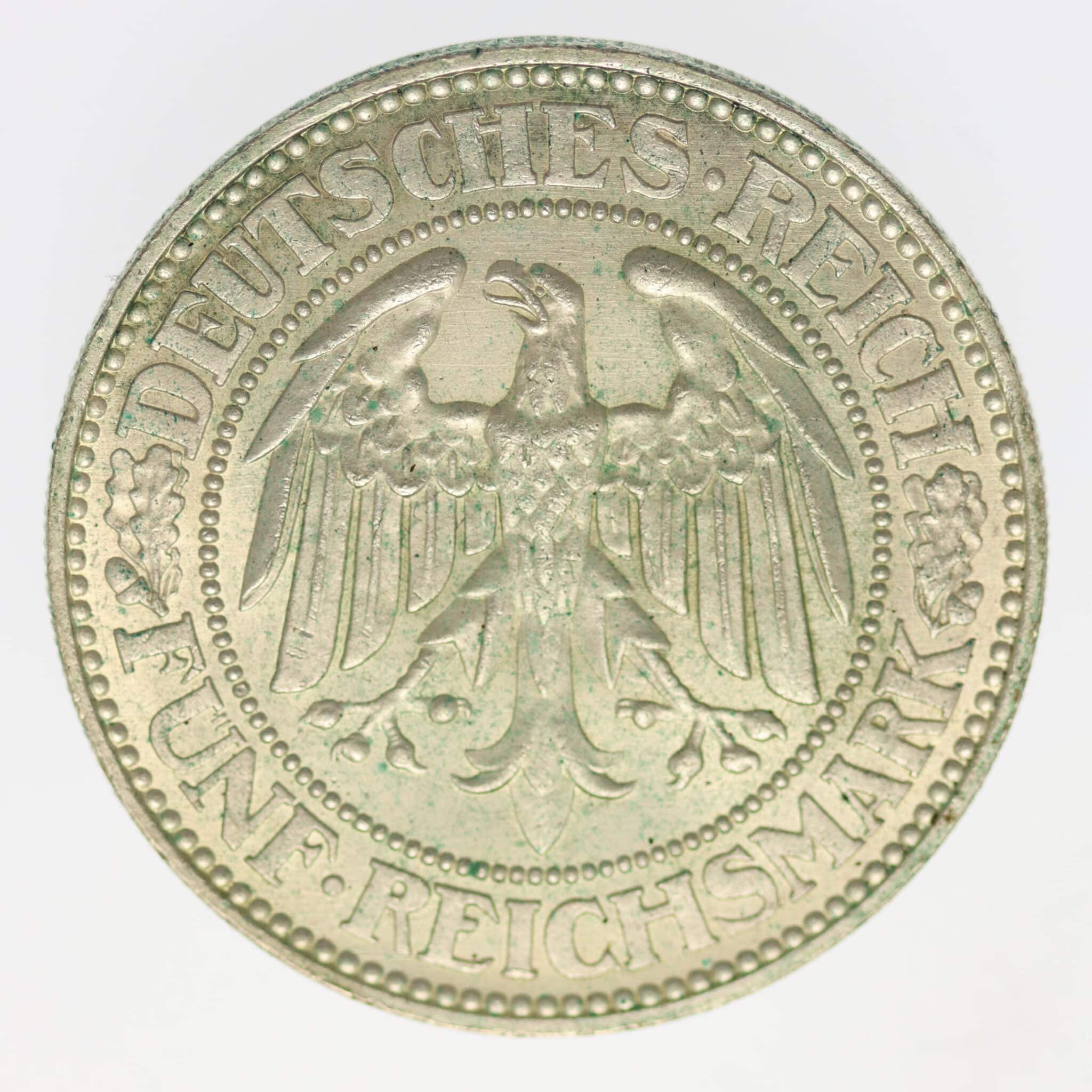 weimarer-republik-deutsche-silbermuenzen - Weimarer Republik 5 Reichsmark 1927 A Eichbaum