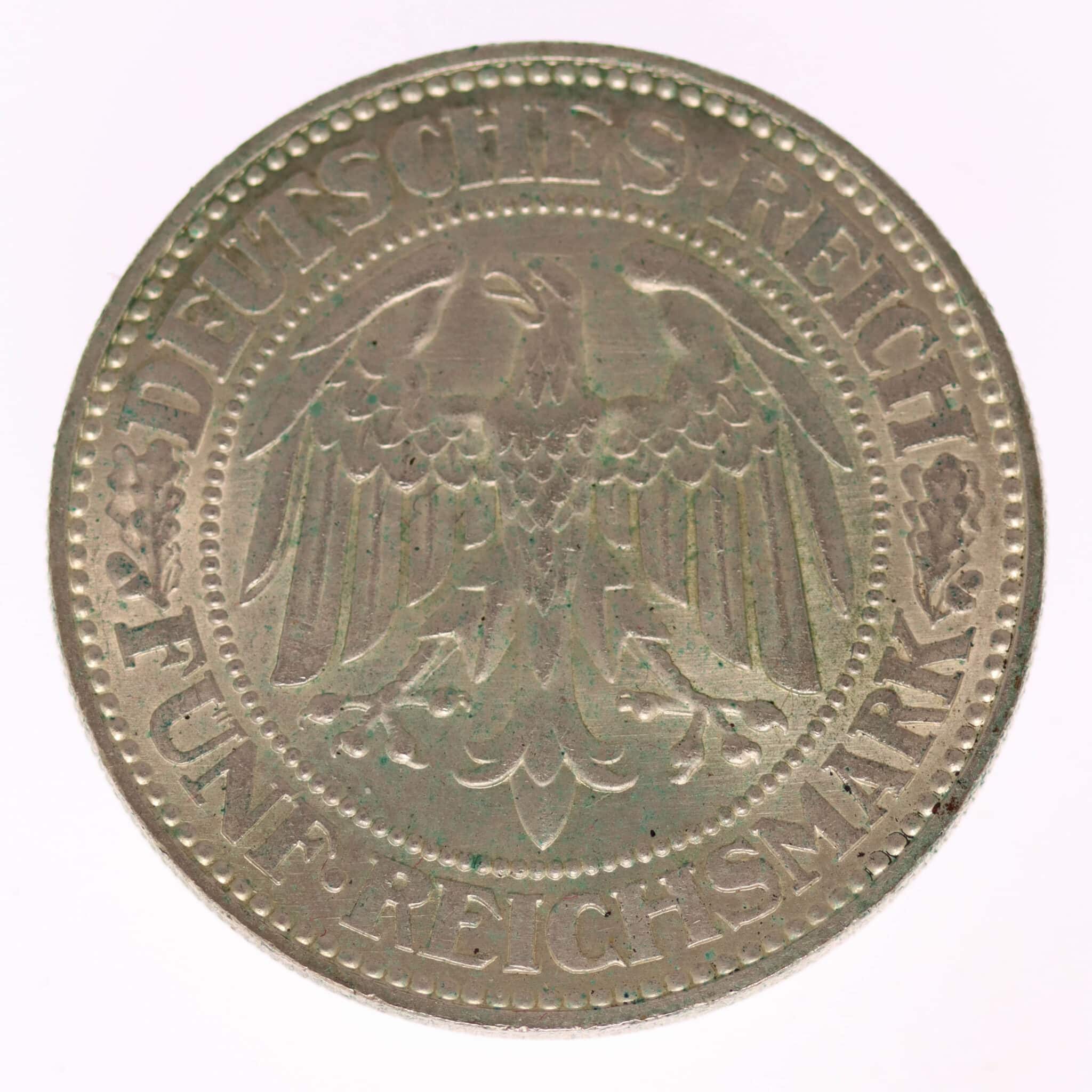 weimarer-republik-deutsche-silbermuenzen - Weimarer Republik 5 Reichsmark 1927 A Eichbaum