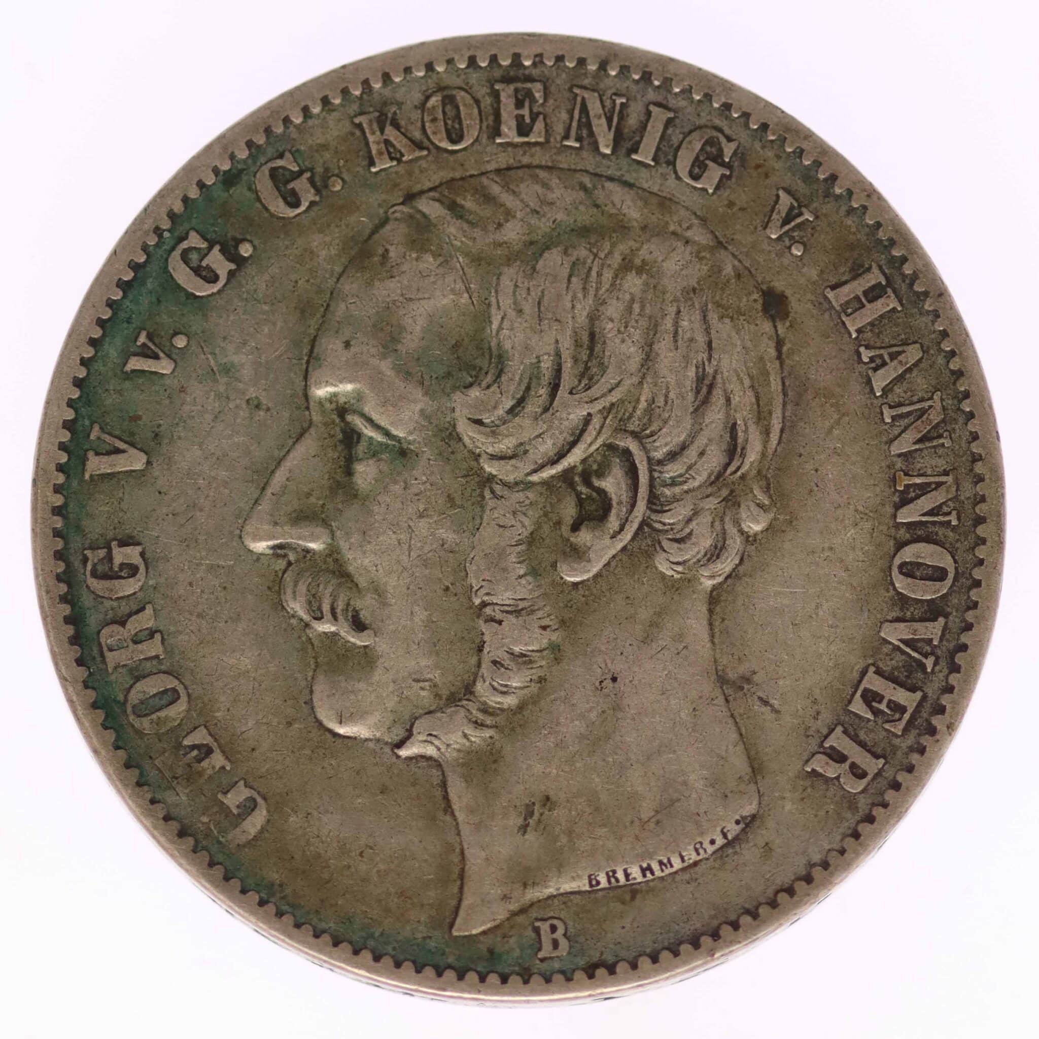 altdeutschland-deutsche-silbermuenzen - Braunschweig Calenberg Hannover Georg V. Vereinstaler 1855