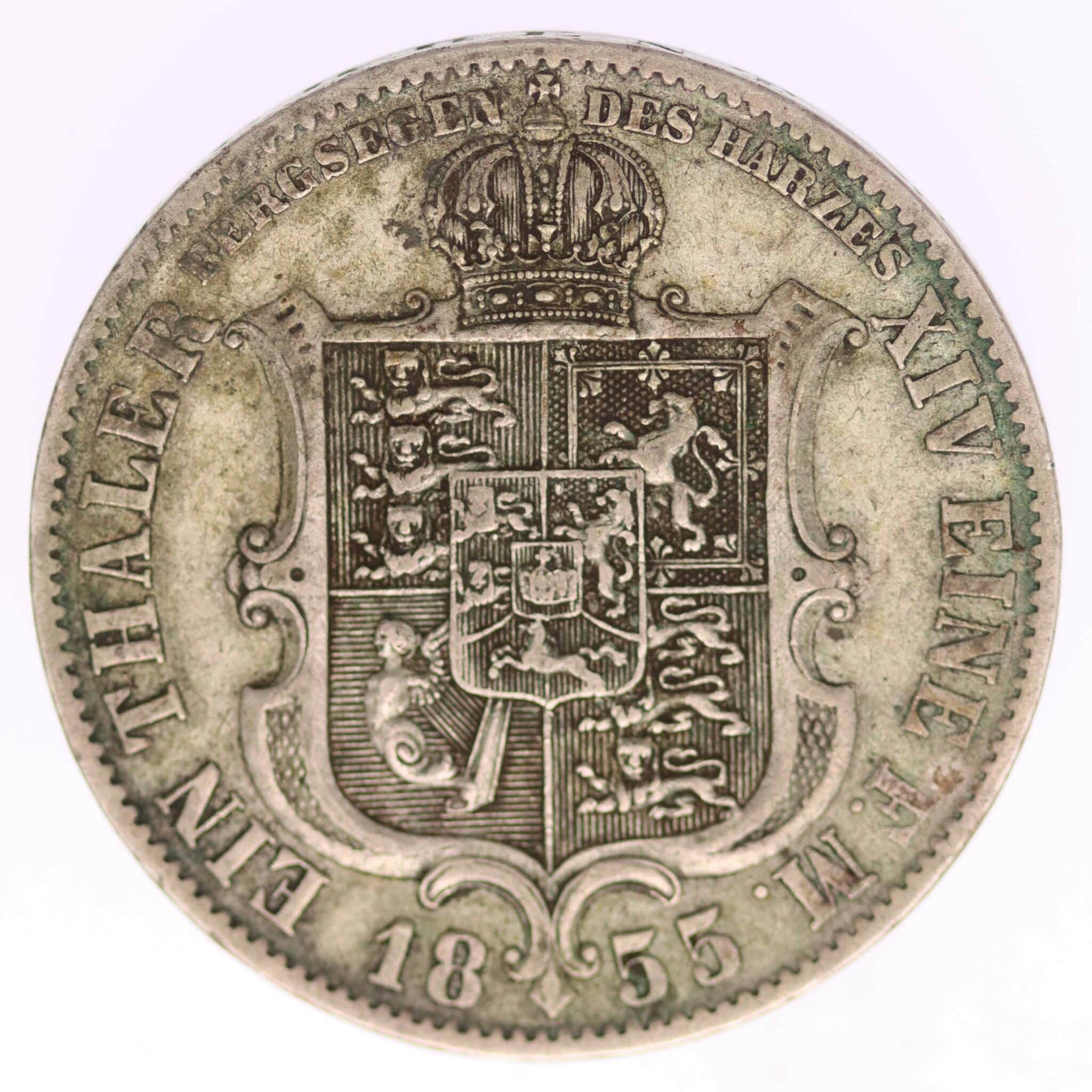 altdeutschland-deutsche-silbermuenzen - Braunschweig Calenberg Hannover Georg V. Vereinstaler 1855