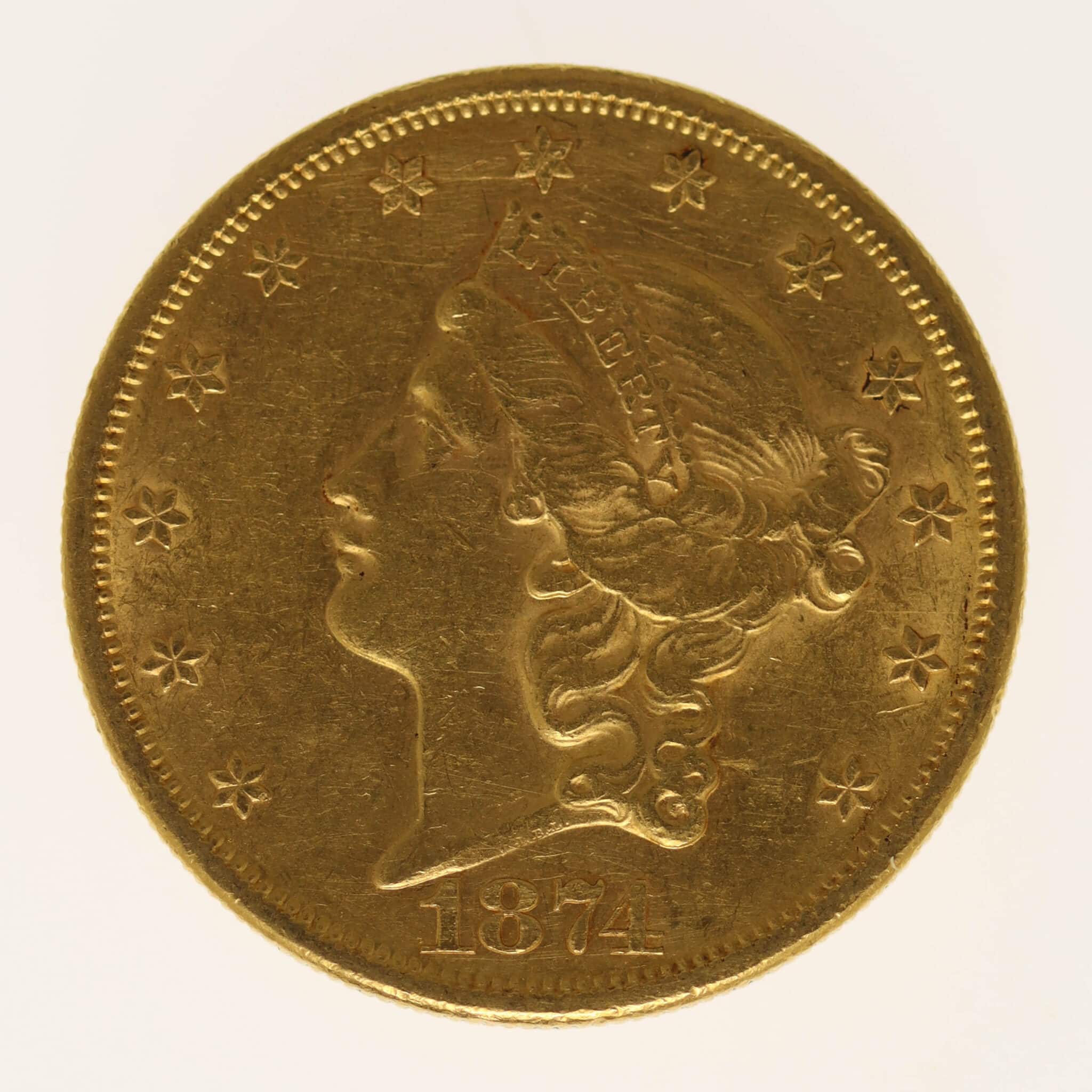 usa - USA 20 Dollars 1874 S Liberty / Kopf