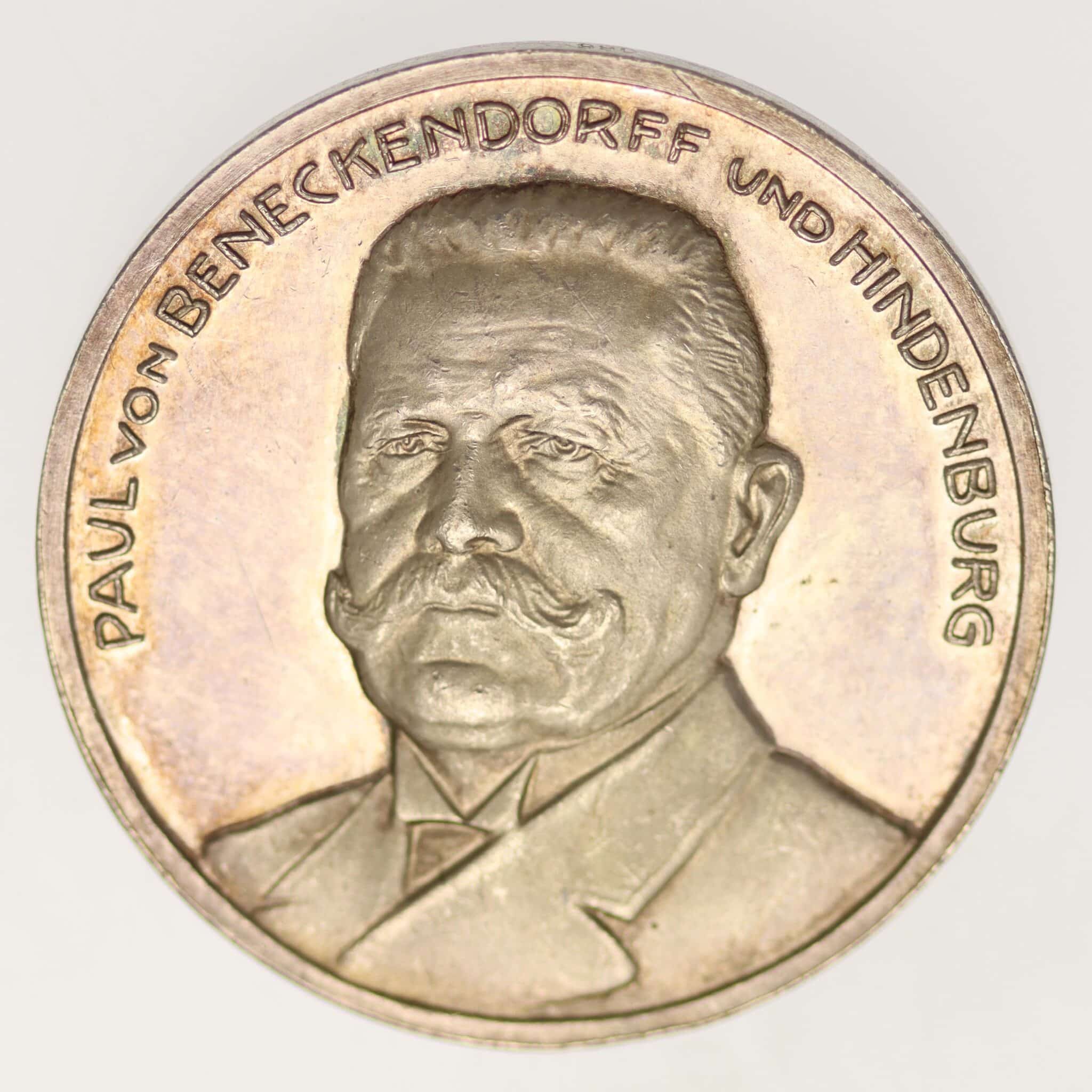 weimarer-republik-deutsche-silbermuenzen - Weimarer Republik von Hindenburg Silbermedaille 1925