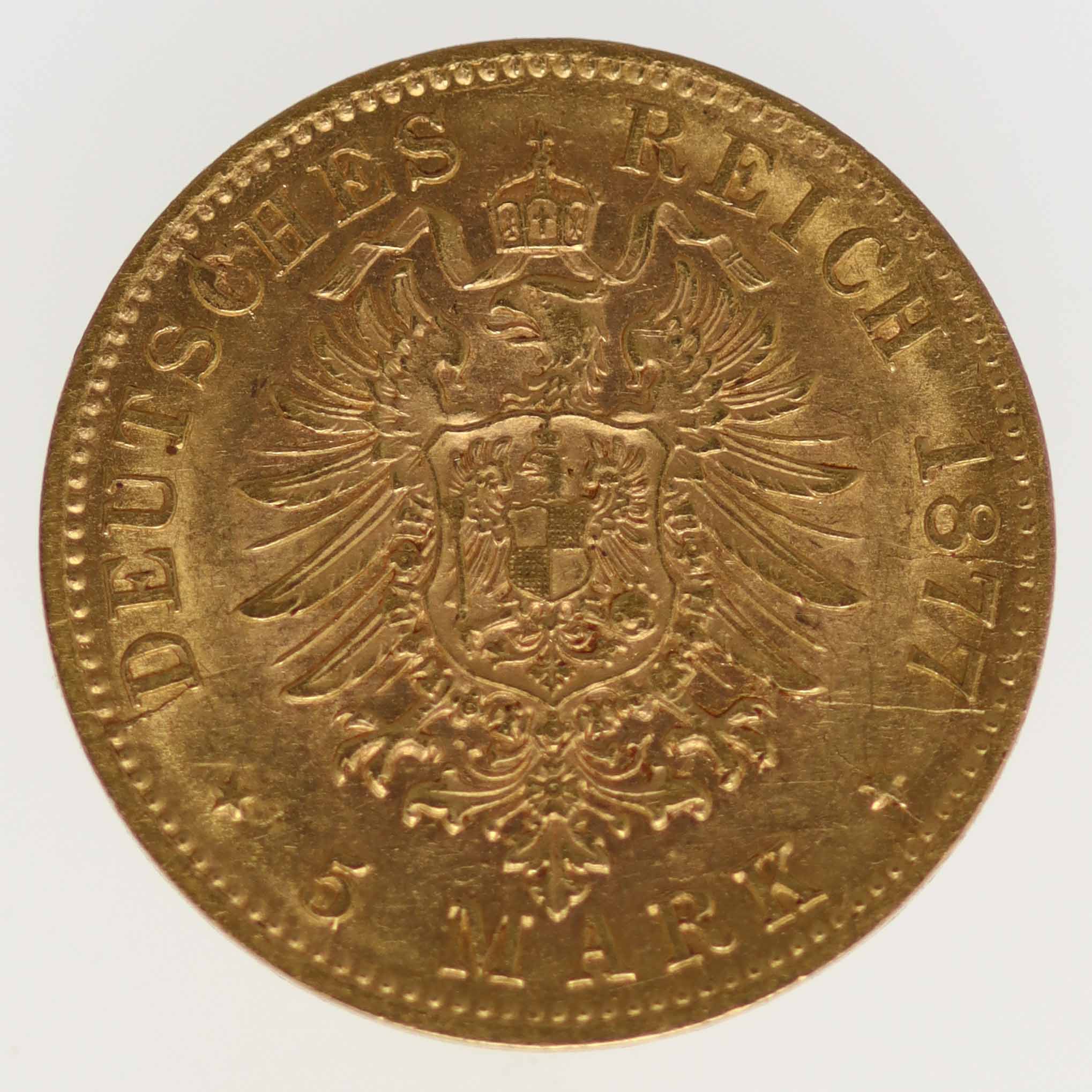 deutsches-kaiserreich-ab-1871 - Württemberg Karl 5 Mark 1877