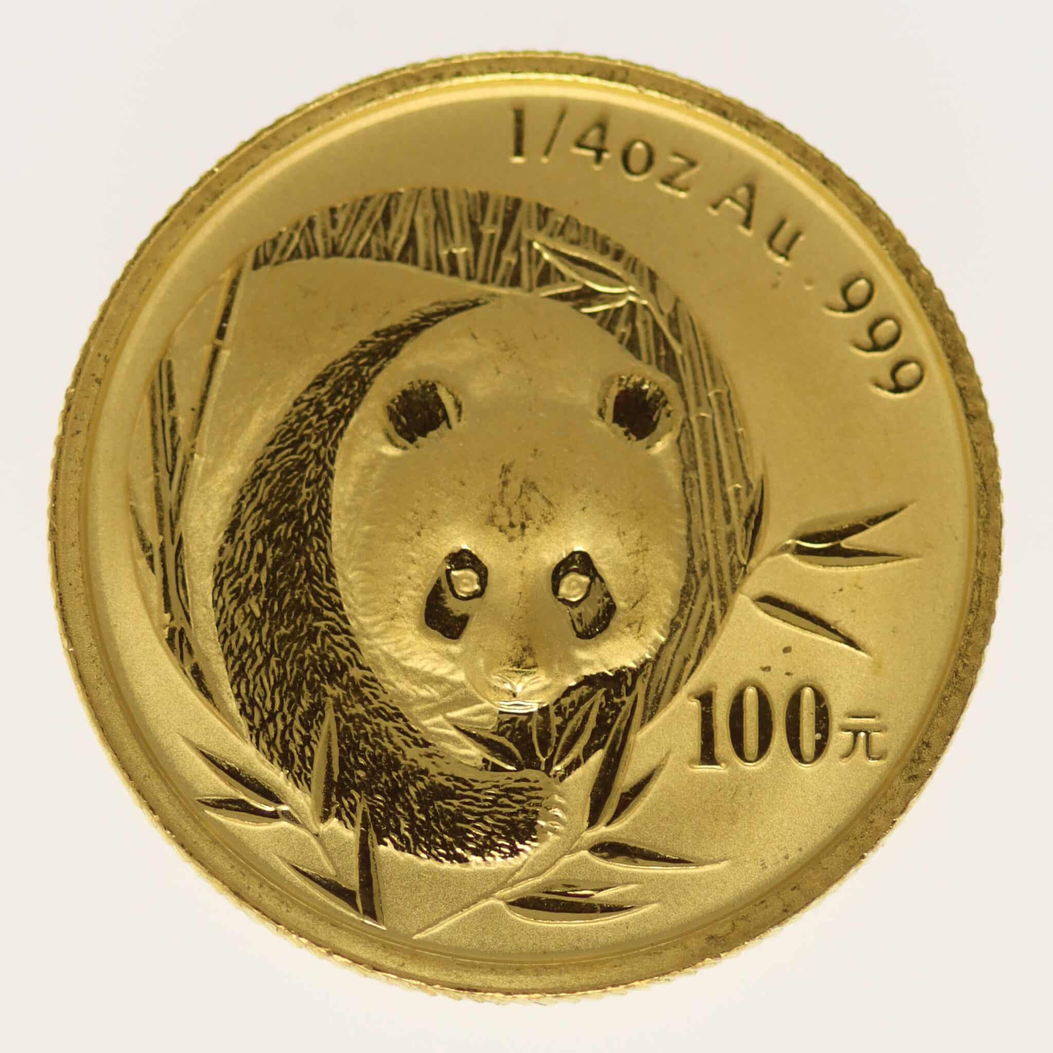 china - China Panda 100 Yuan 2003 1/4 Unze