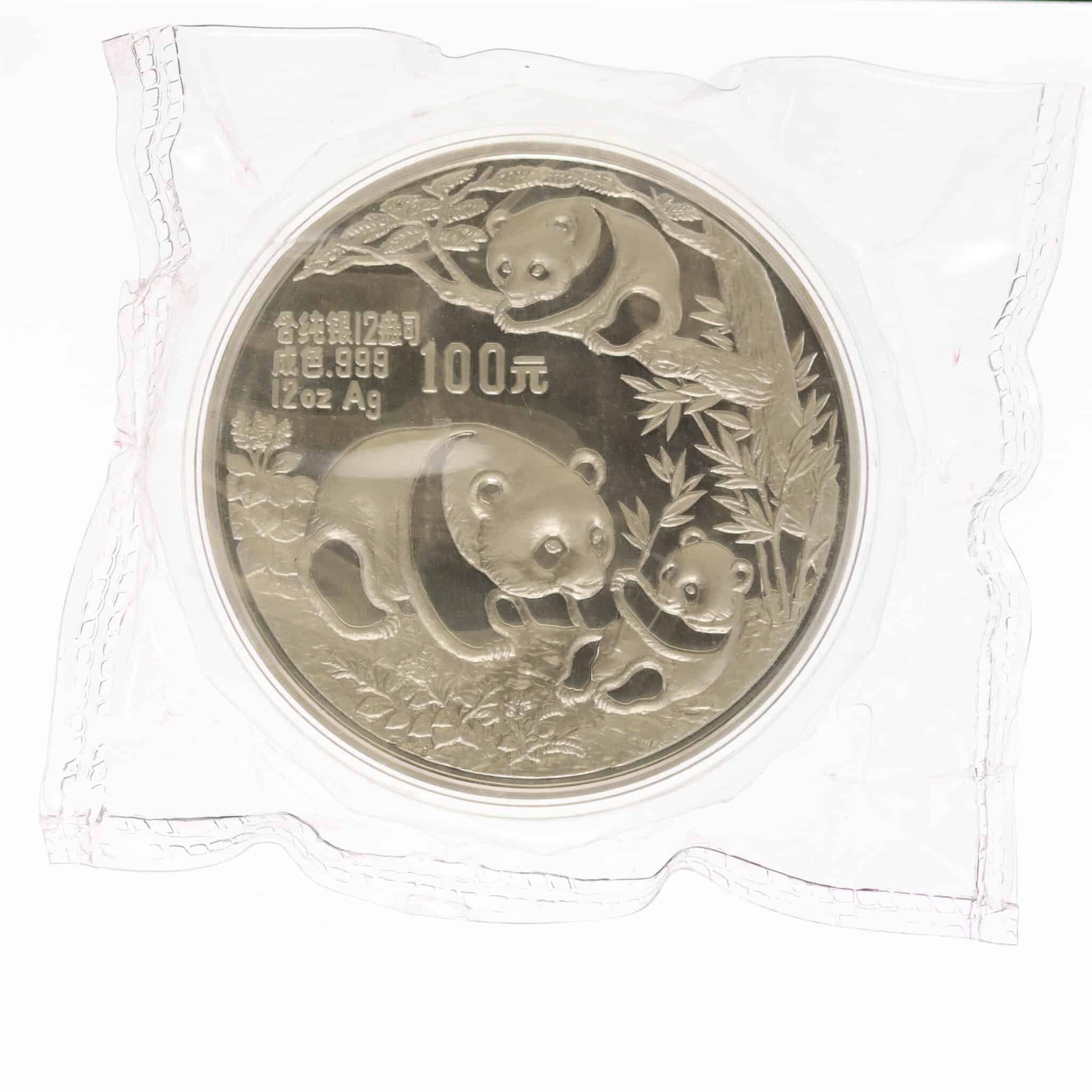 china-silbermuenzen-uebrige-welt - China Silbermünzen Panda Set 50 + 100 Yuan 1991 5 + 12 Unzen