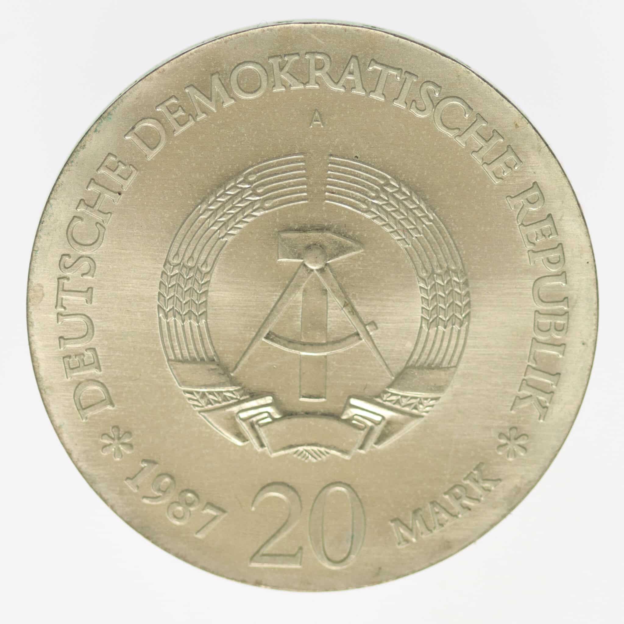 ddr-deutsche-silbermuenzen - DDR 20 Mark 1987 Stadtsiegel Berlin