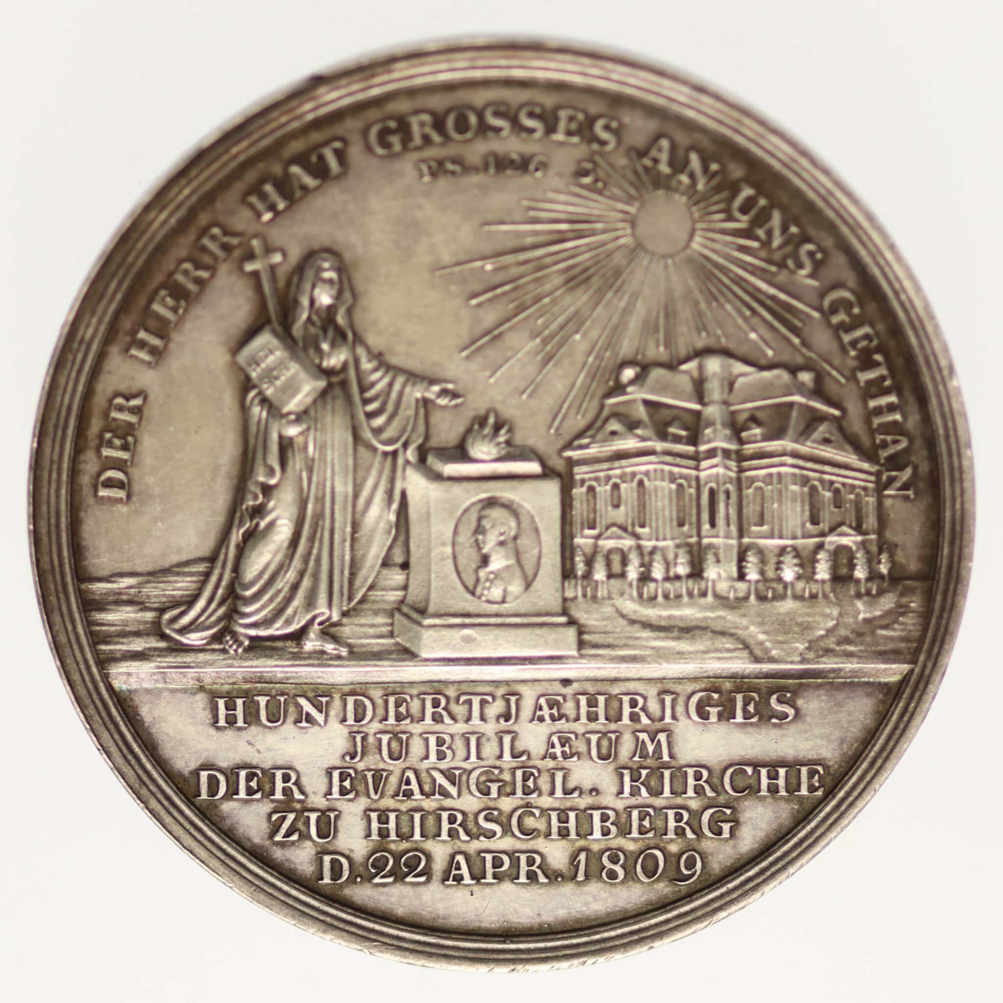 altdeutschland-deutsche-silbermuenzen - Silbermedaille Schlesien Hirschberg 1809