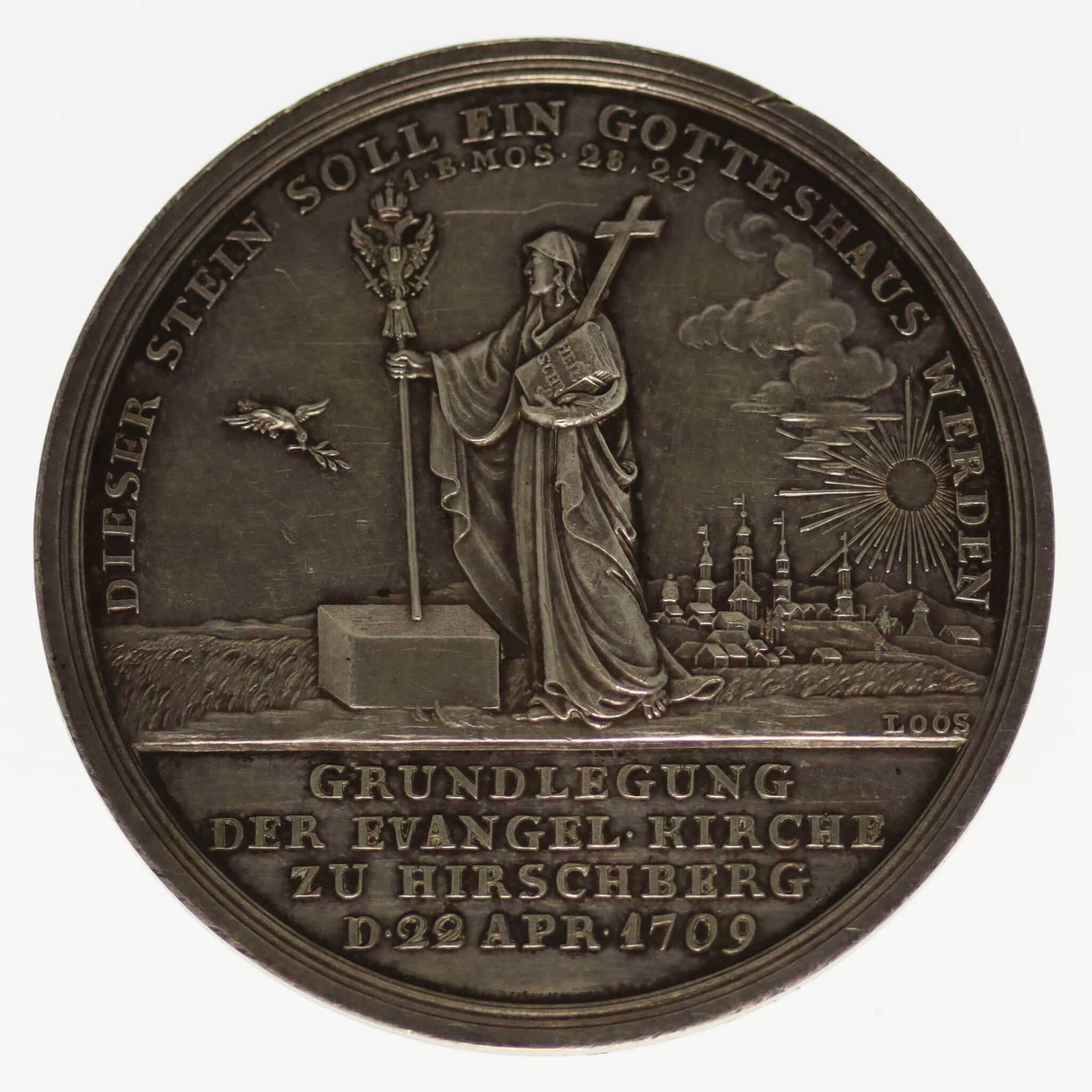 altdeutschland-deutsche-silbermuenzen - Silbermedaille Schlesien Hirschberg 1809