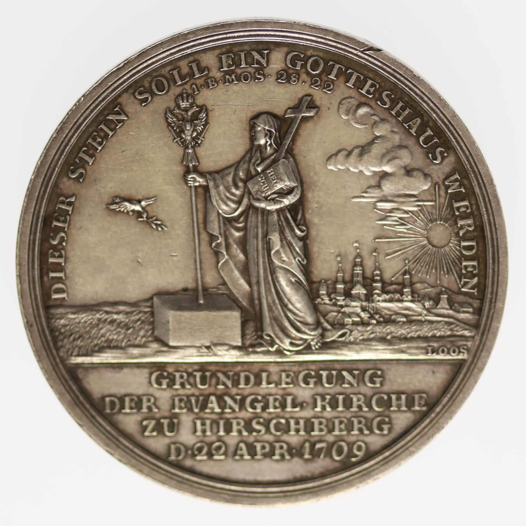 altdeutschland-deutsche-silbermuenzen - Silbermedaille Schlesien Hirschberg 1809