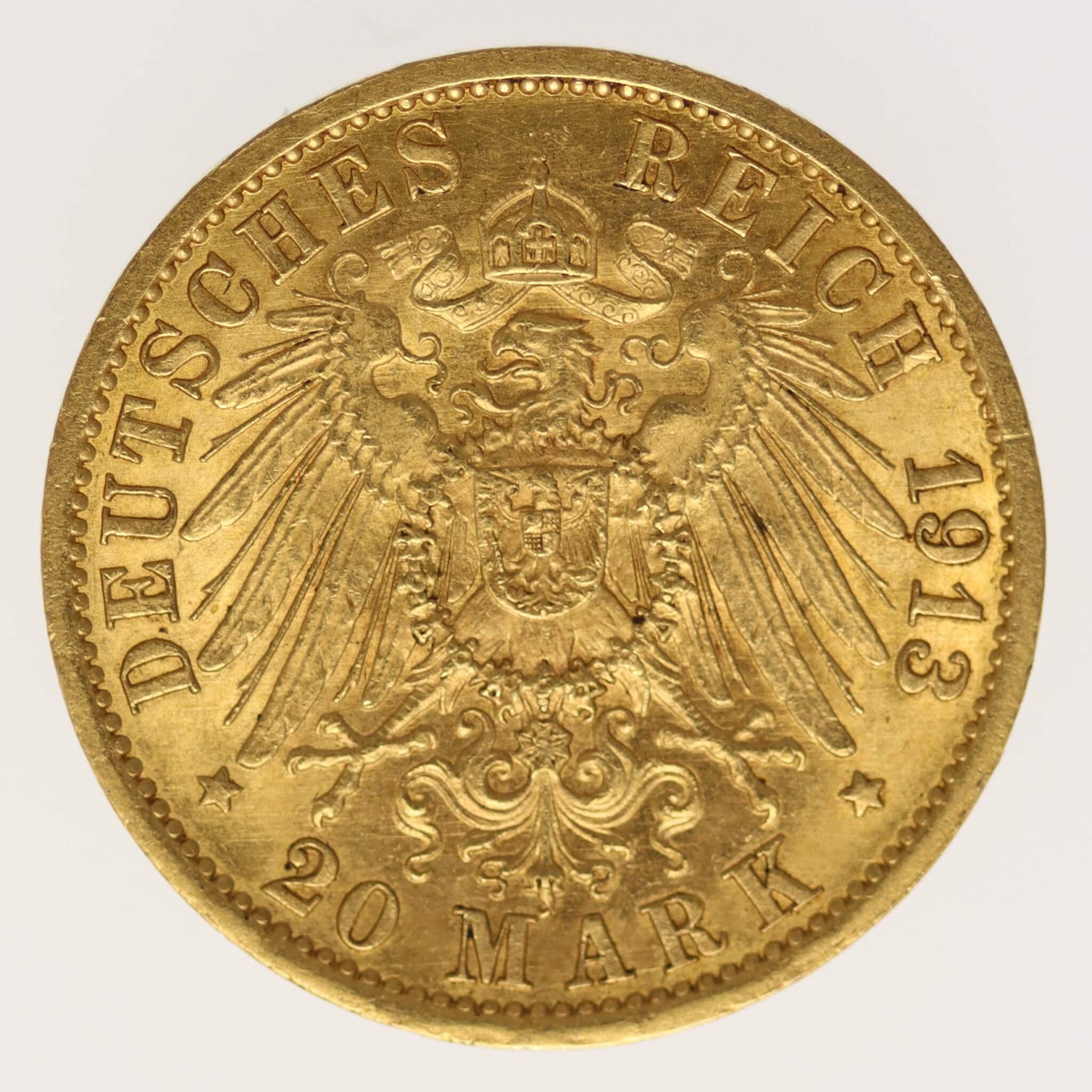 deutsches-kaiserreich-ab-1871 - Preussen Wilhelm II. 20 Mark 1913 A