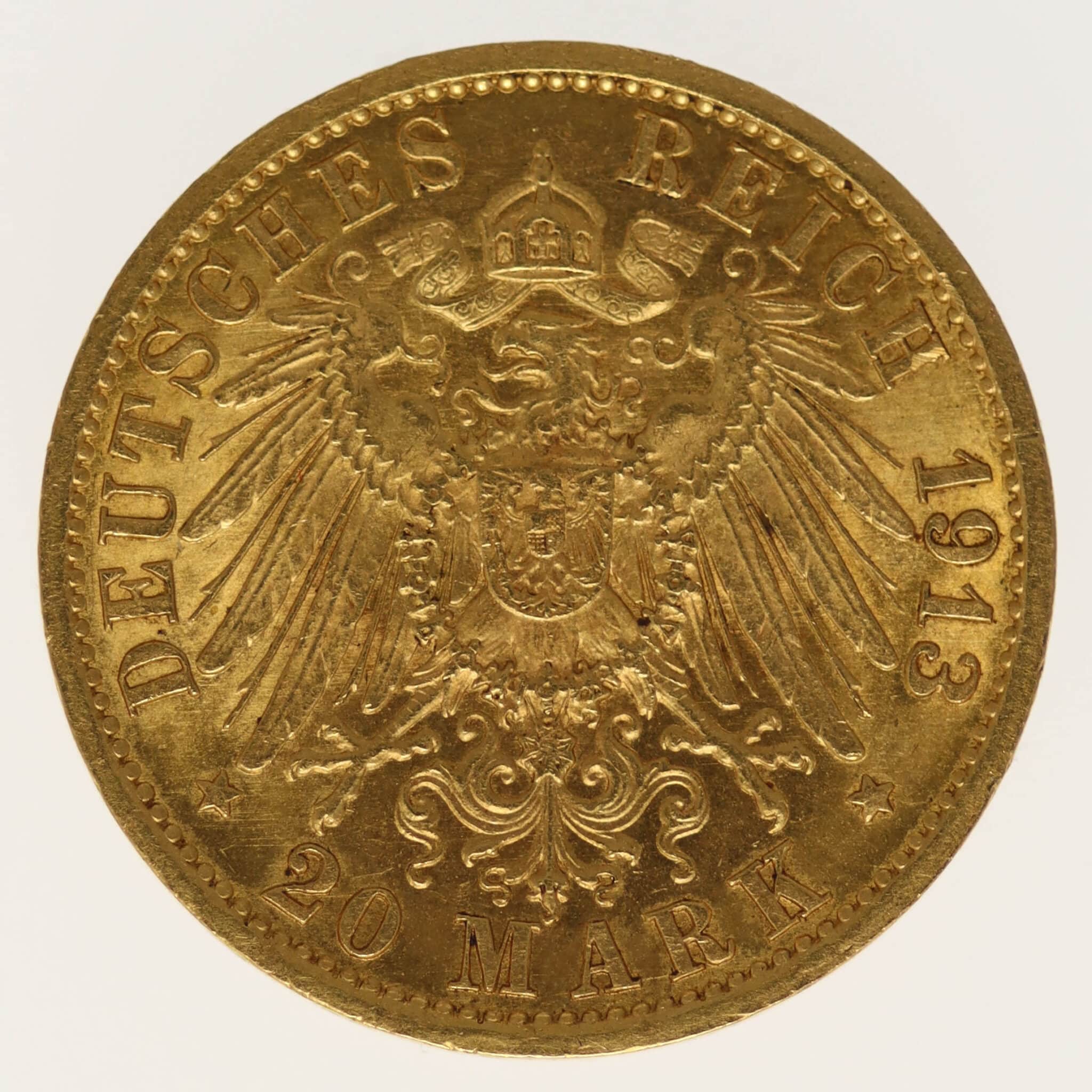 deutsches-kaiserreich-ab-1871 - Preussen Wilhelm II. 20 Mark 1913 A