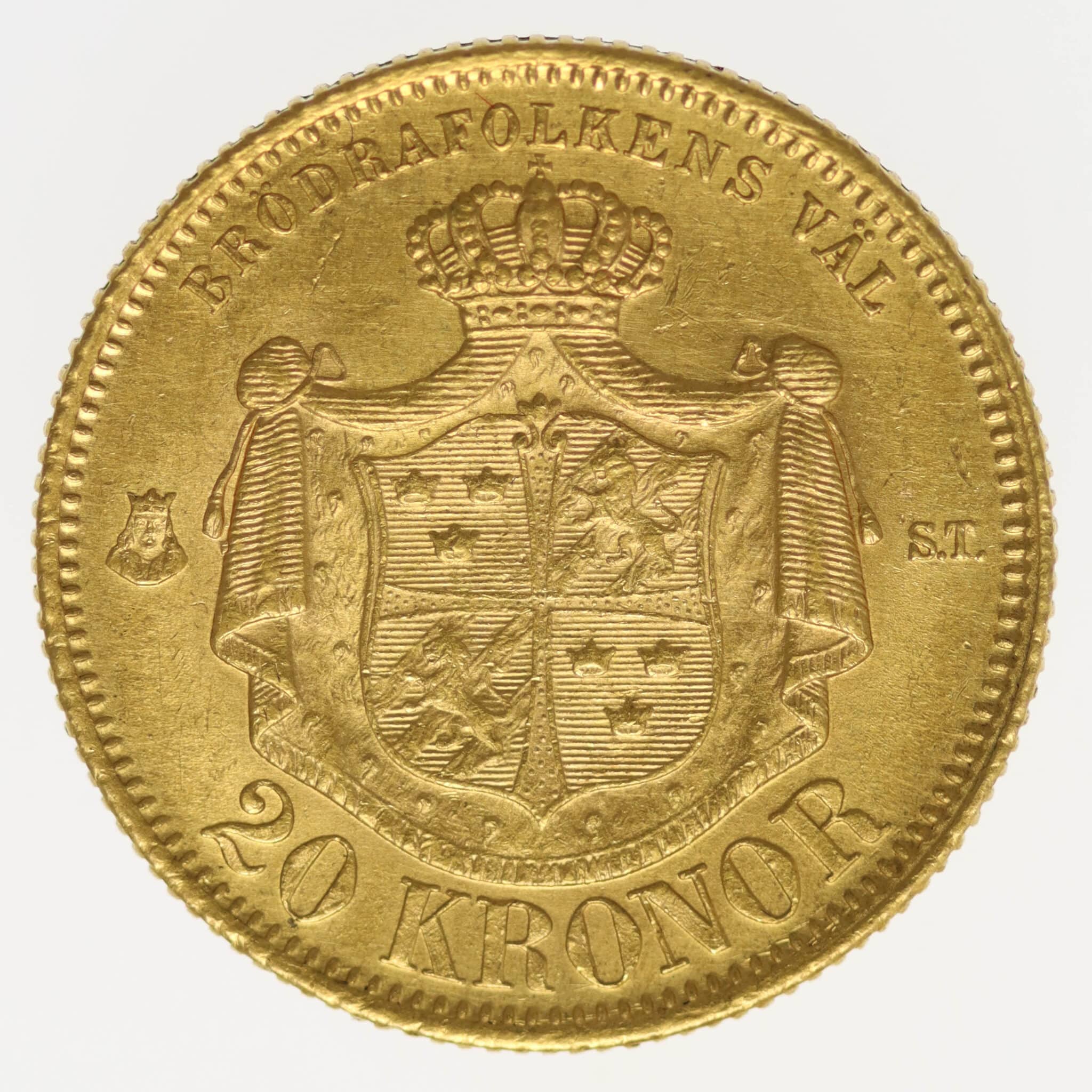 schweden - Schweden Oskar II. 20 Kronen 1874 ST
