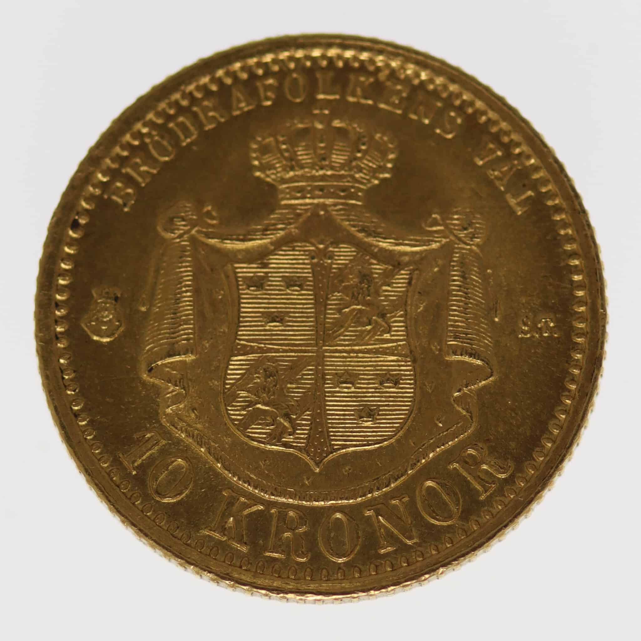 schweden - Schweden Oskar II. 10 Kronen 1876