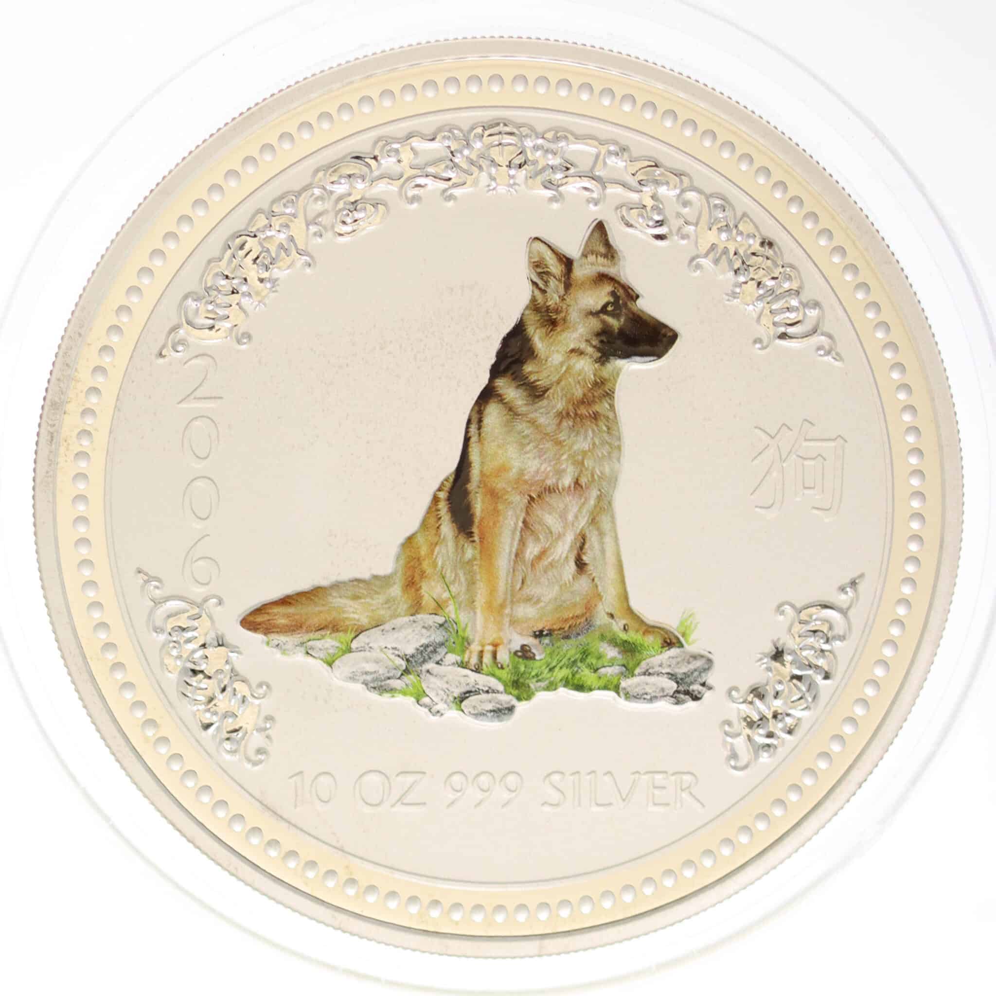 australien-silbermuenzen-uebrige-welt - Australien Elisabeth II. 10 Dollars 2006 Lunar I Hund