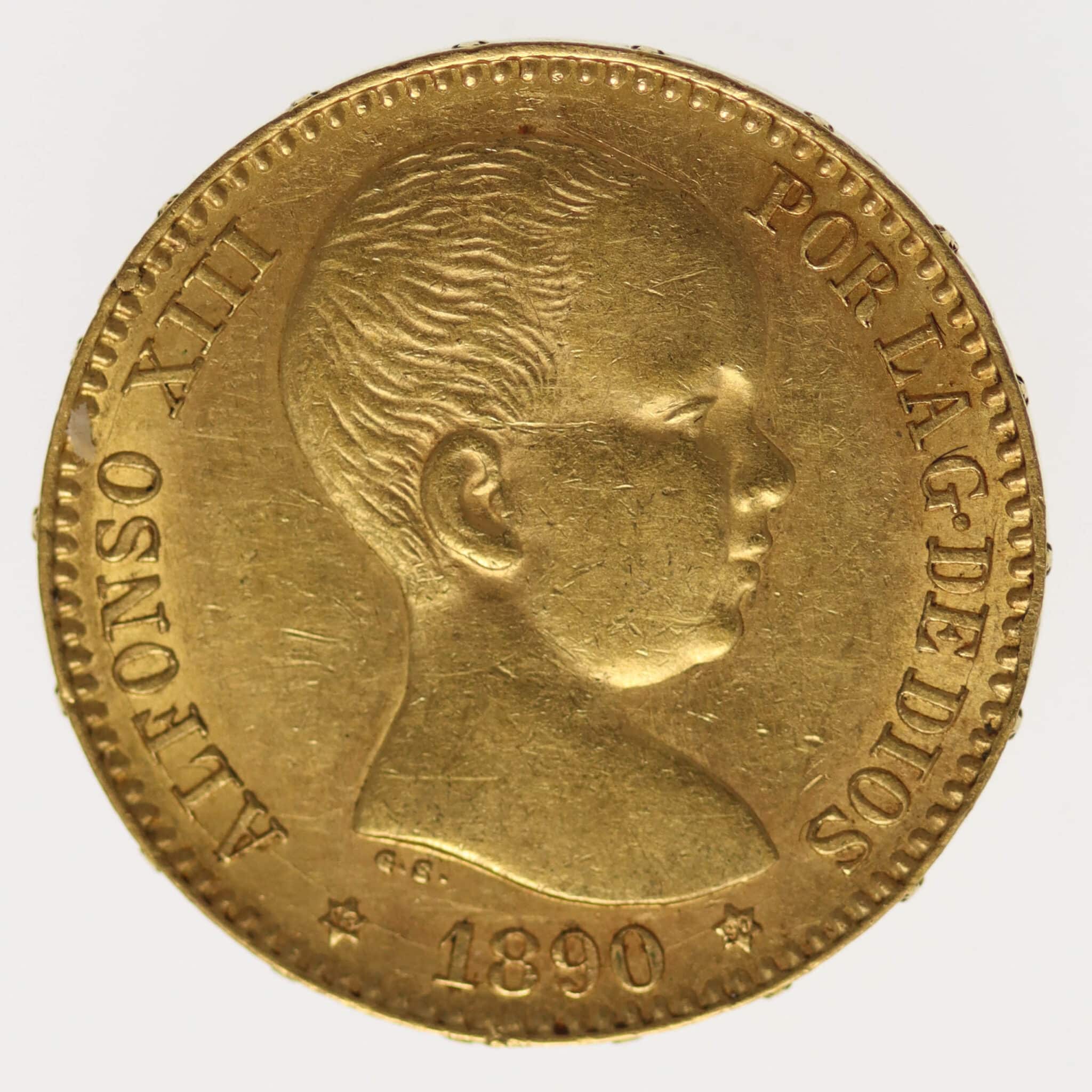 spanien - Spanien Alfonso XIII. 20 Pesetas 1890 / 18-90