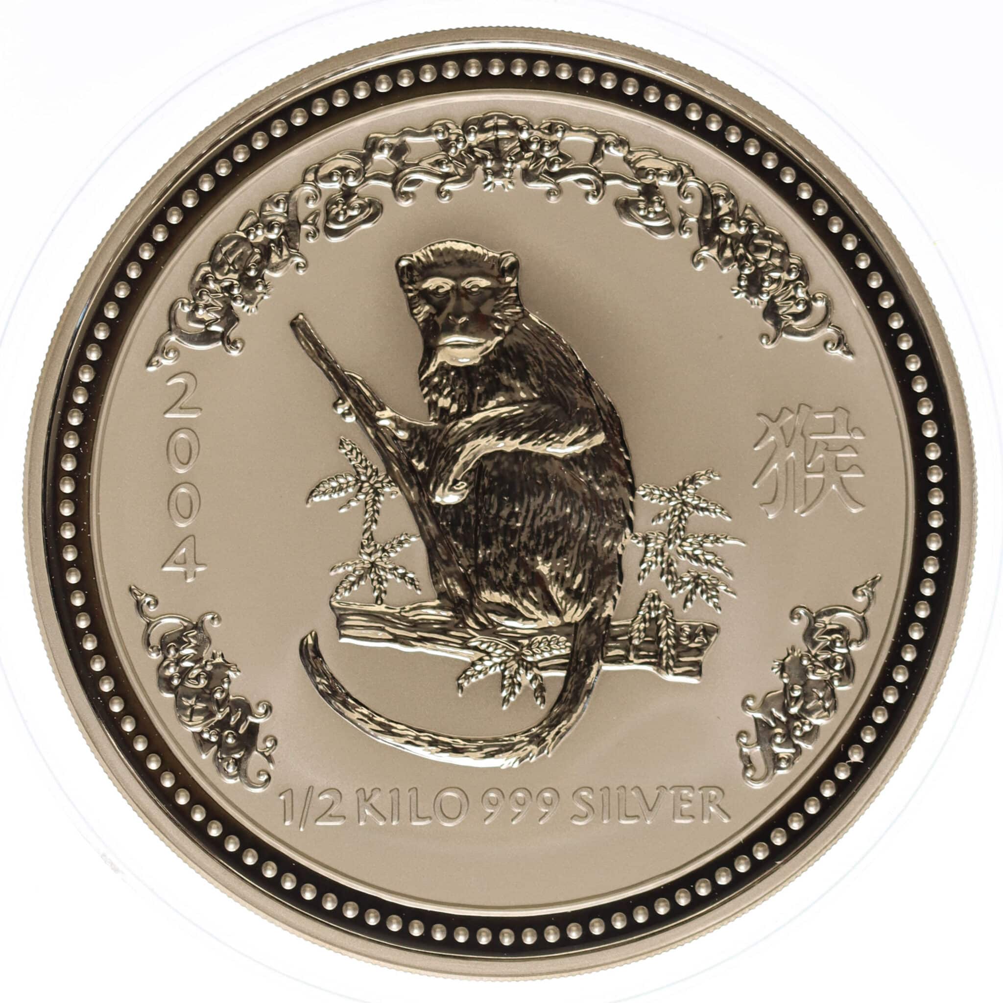 australien-silbermuenzen-uebrige-welt - Australien 15 Dollars 2004 Lunar I. 1/2 Kilogramm Silber